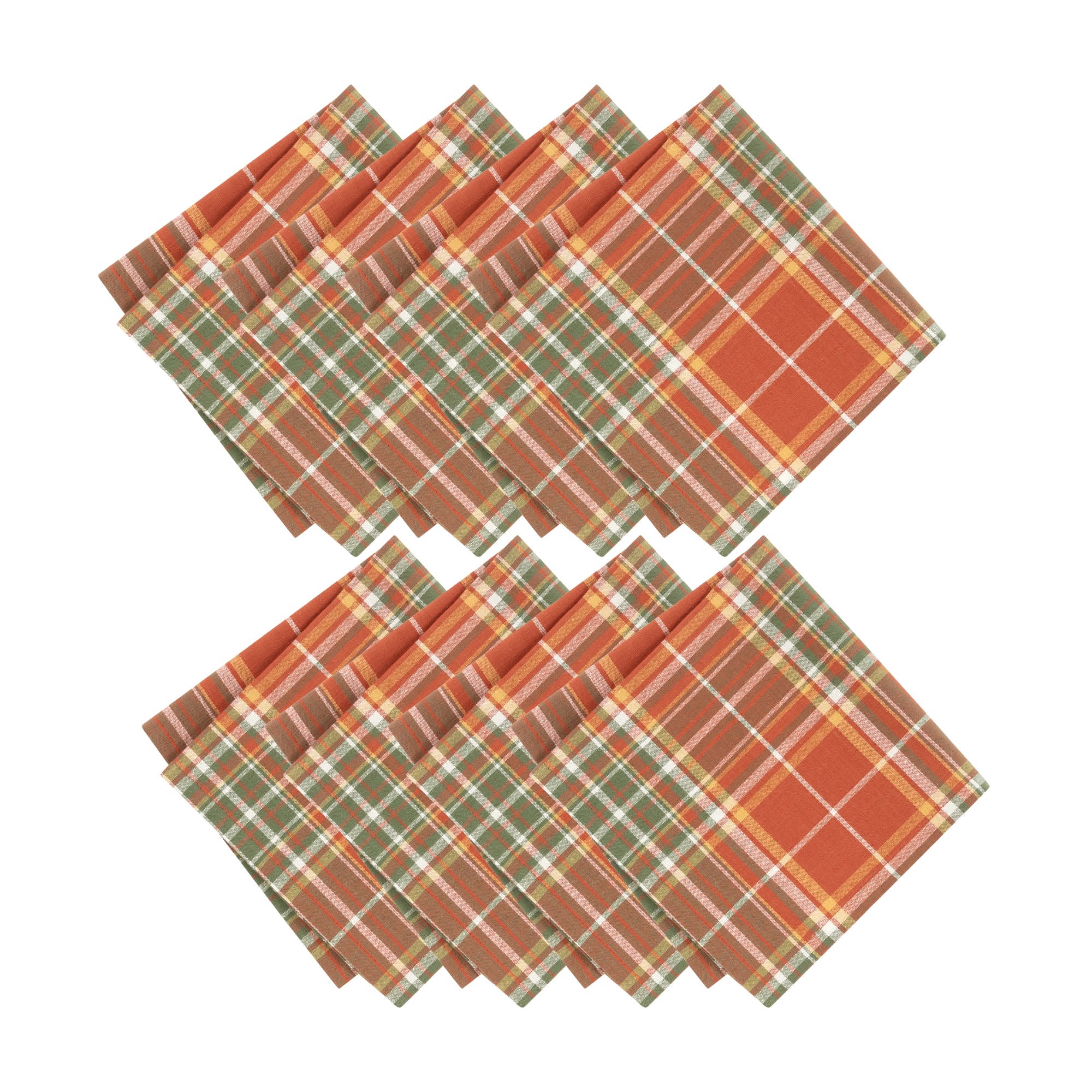Elrene Home Fashions 194590274368 Hawley Plaid Harvest 8 -Pack Multicolor Cotton Square Napkin(s)
