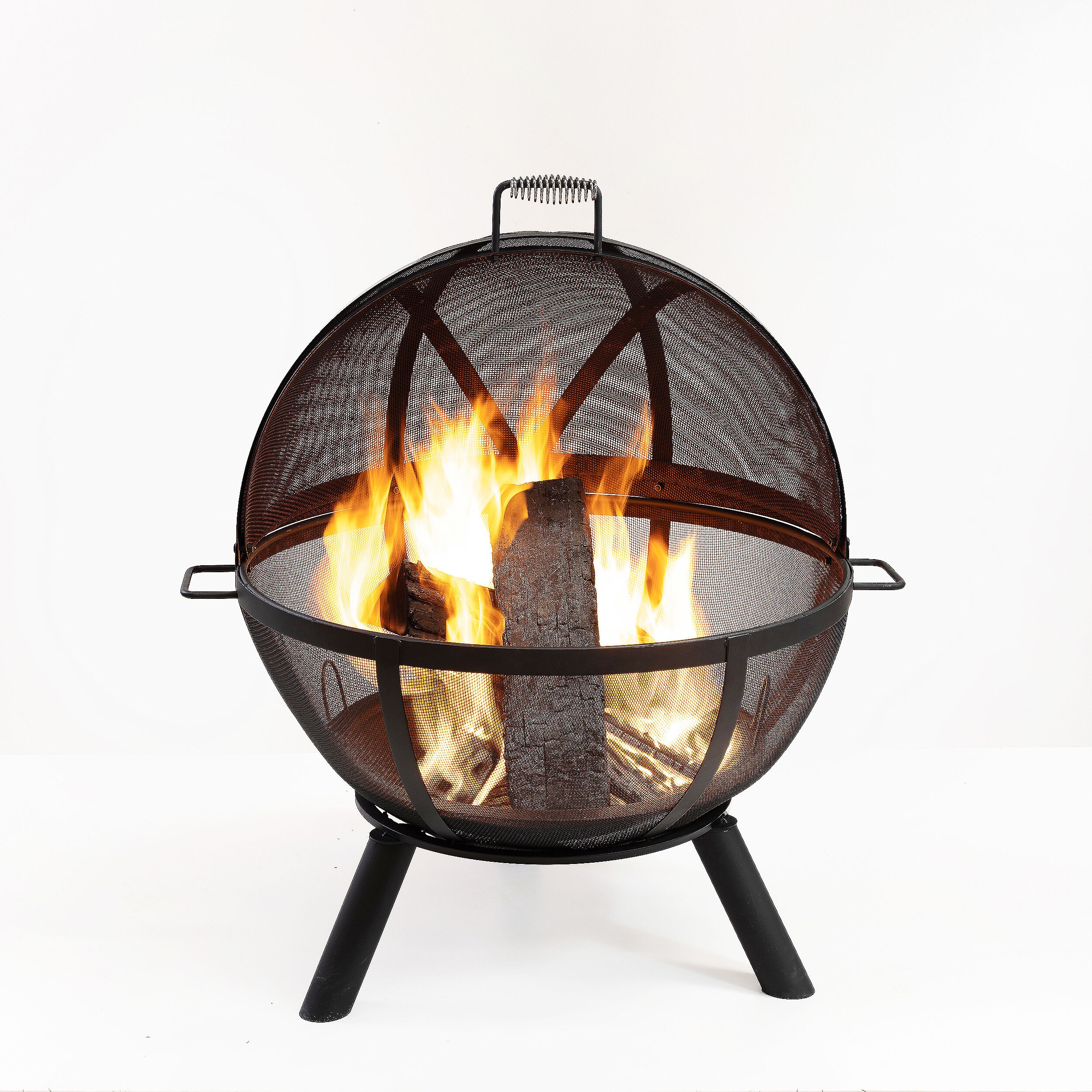 Deko Living COB10508 31.86-in W Black Steel Wood-Burning Fire Pit