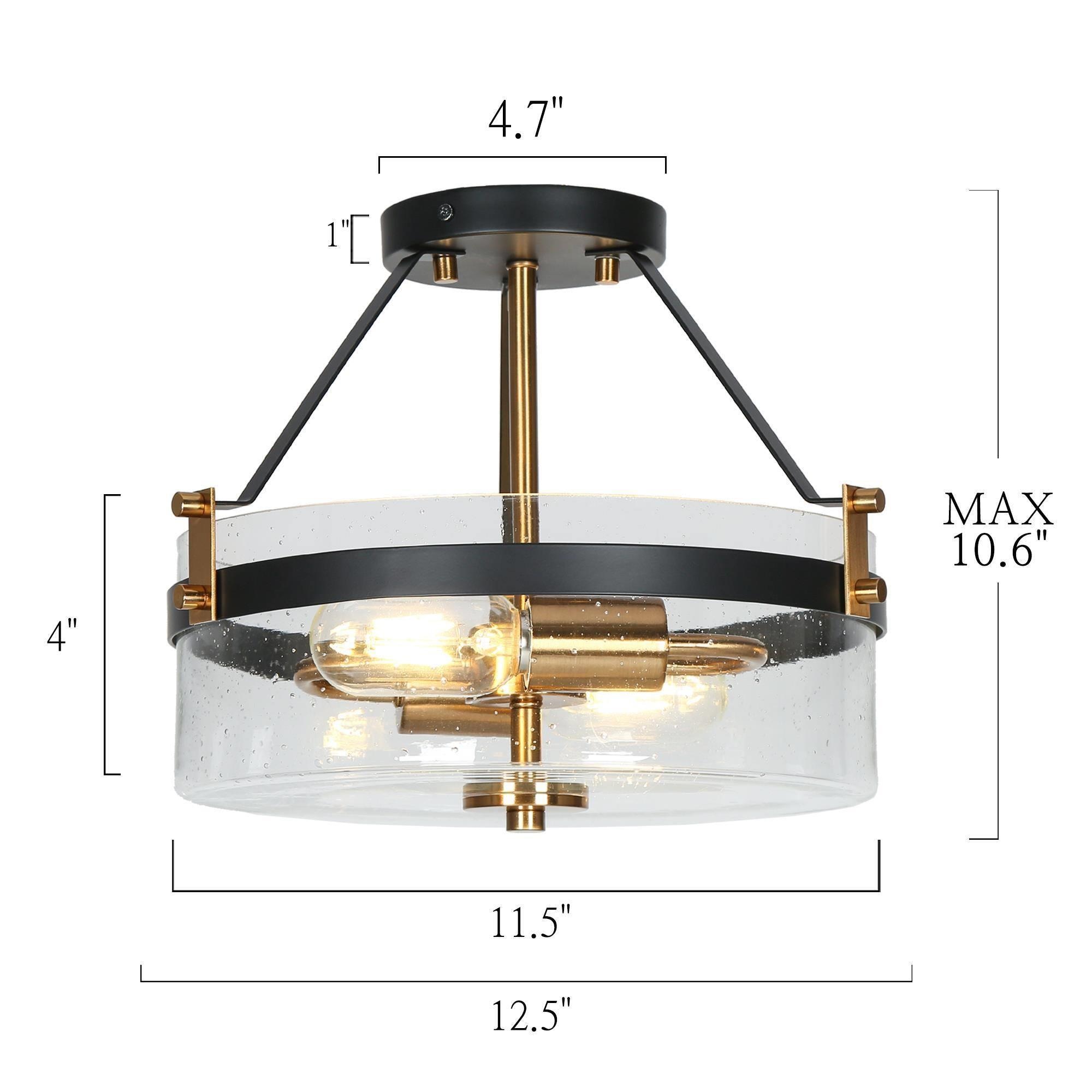 Uolfin 2-Light Matte Black LED Semi mount light NJJEUB-LWS267C2-O8 at ...