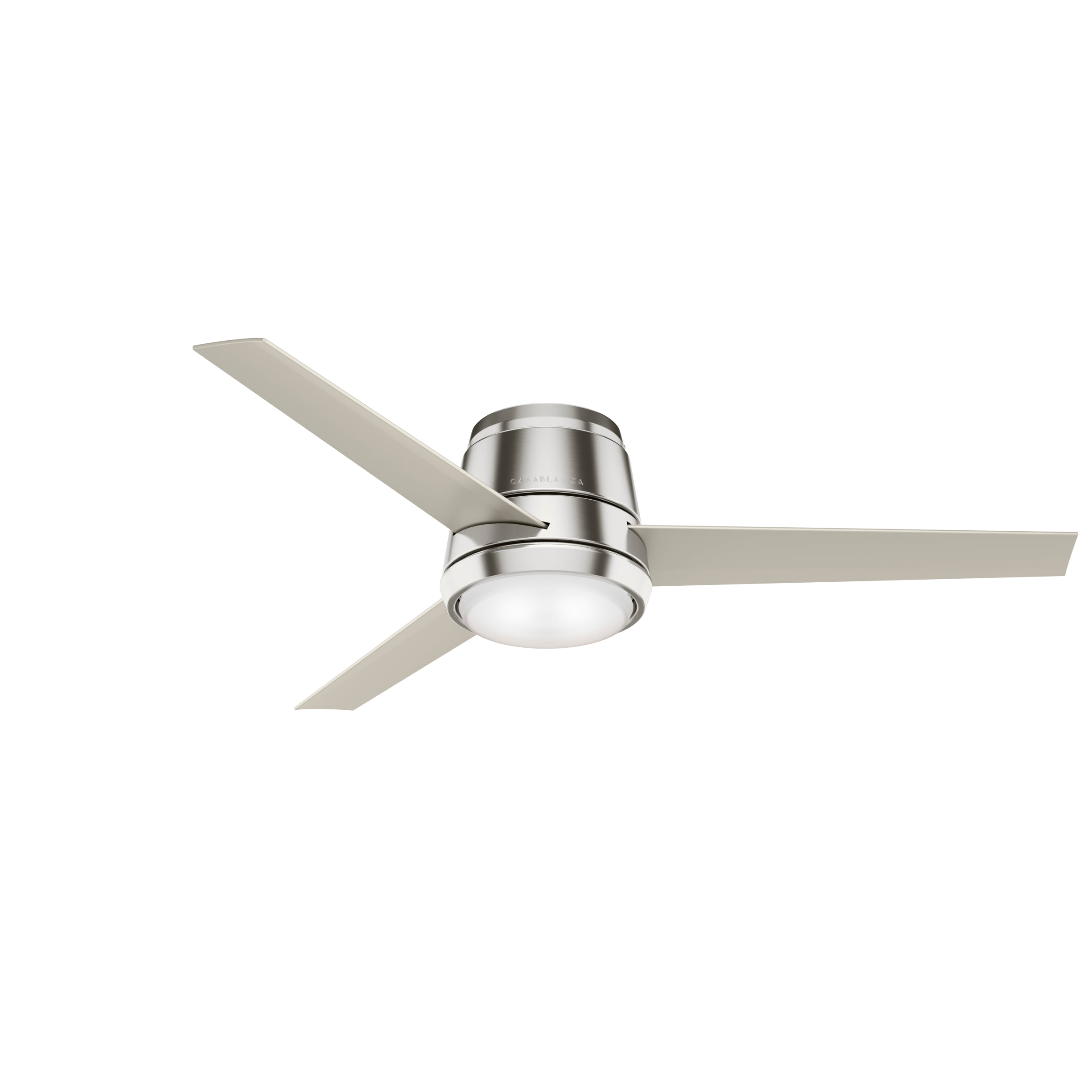 Casablanca 59573 Commodus 54-in Integrated LED Flush Mount Brushed Nickel with Matte Nickel Blades Ceiling Fan With Light ( 3 -Blade )