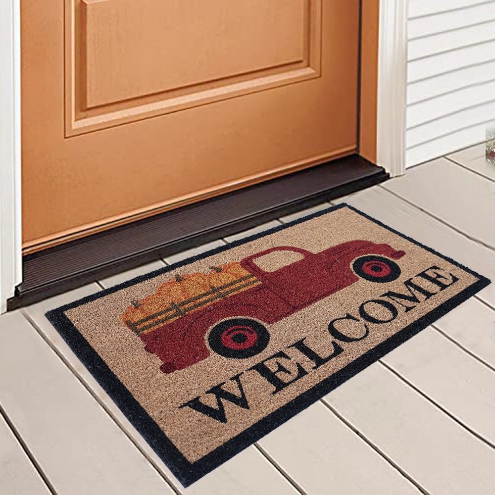 1'5 X 2'5 Crisscross Welcome Indoor/outdoor Coir Doormat Natural