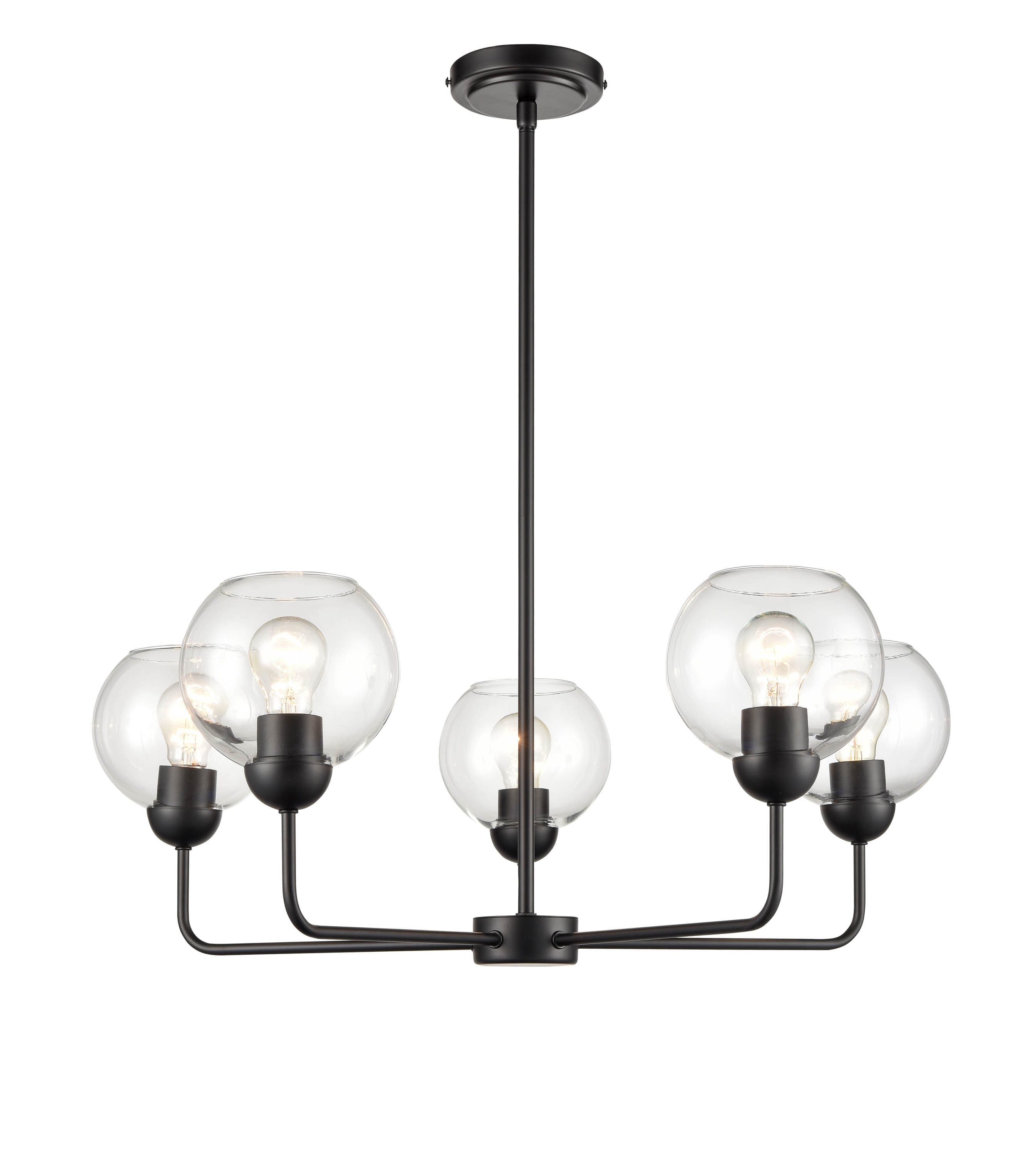 Origin 21 ELW280525-MB Soren 5 -Light Matte Black Transitional For Use in Bedrooms, Dining Rooms, Foyers, Kitchens, Living Rooms Chandelier