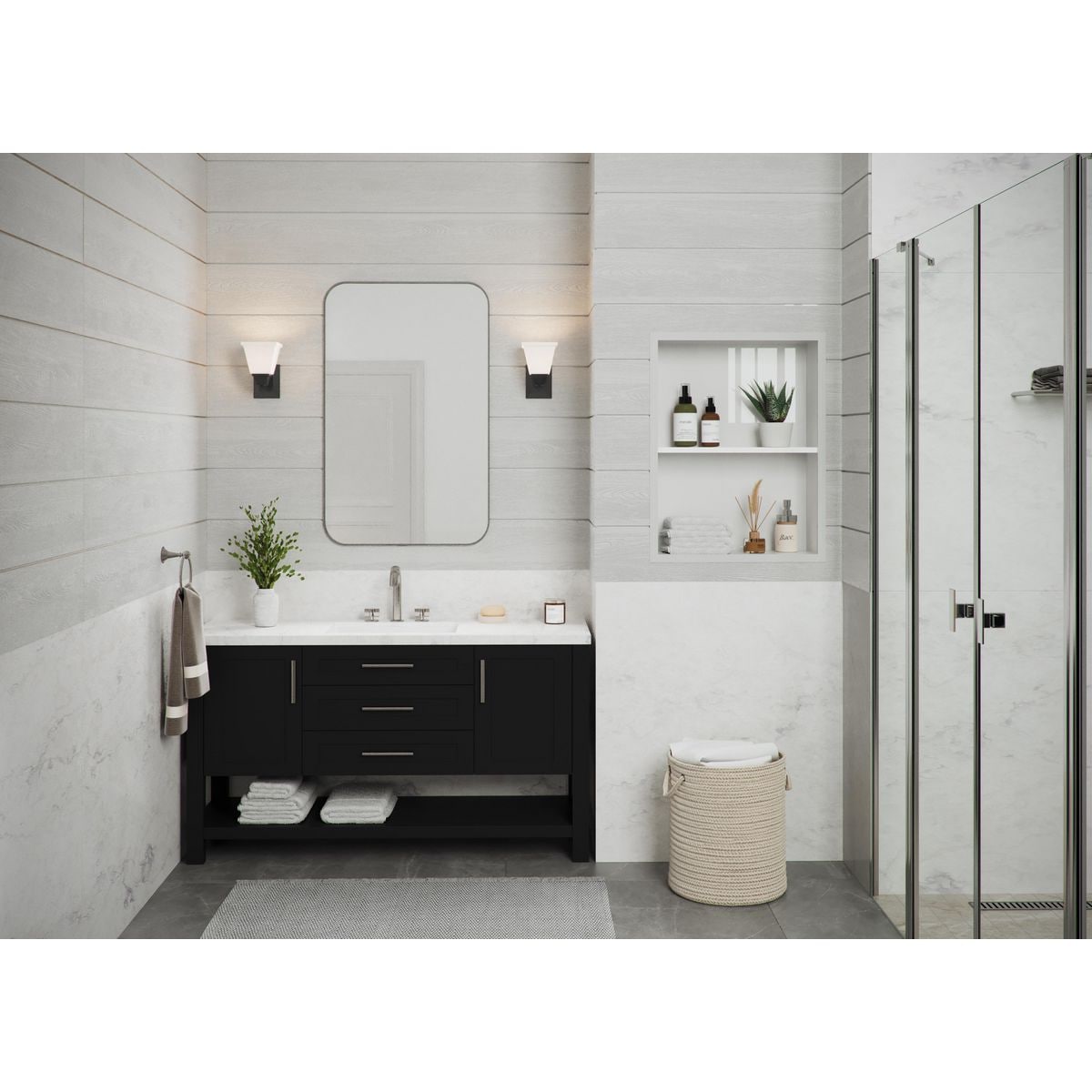 Clifton Heights Craftsman-Inspired Matte Black Vanity Light