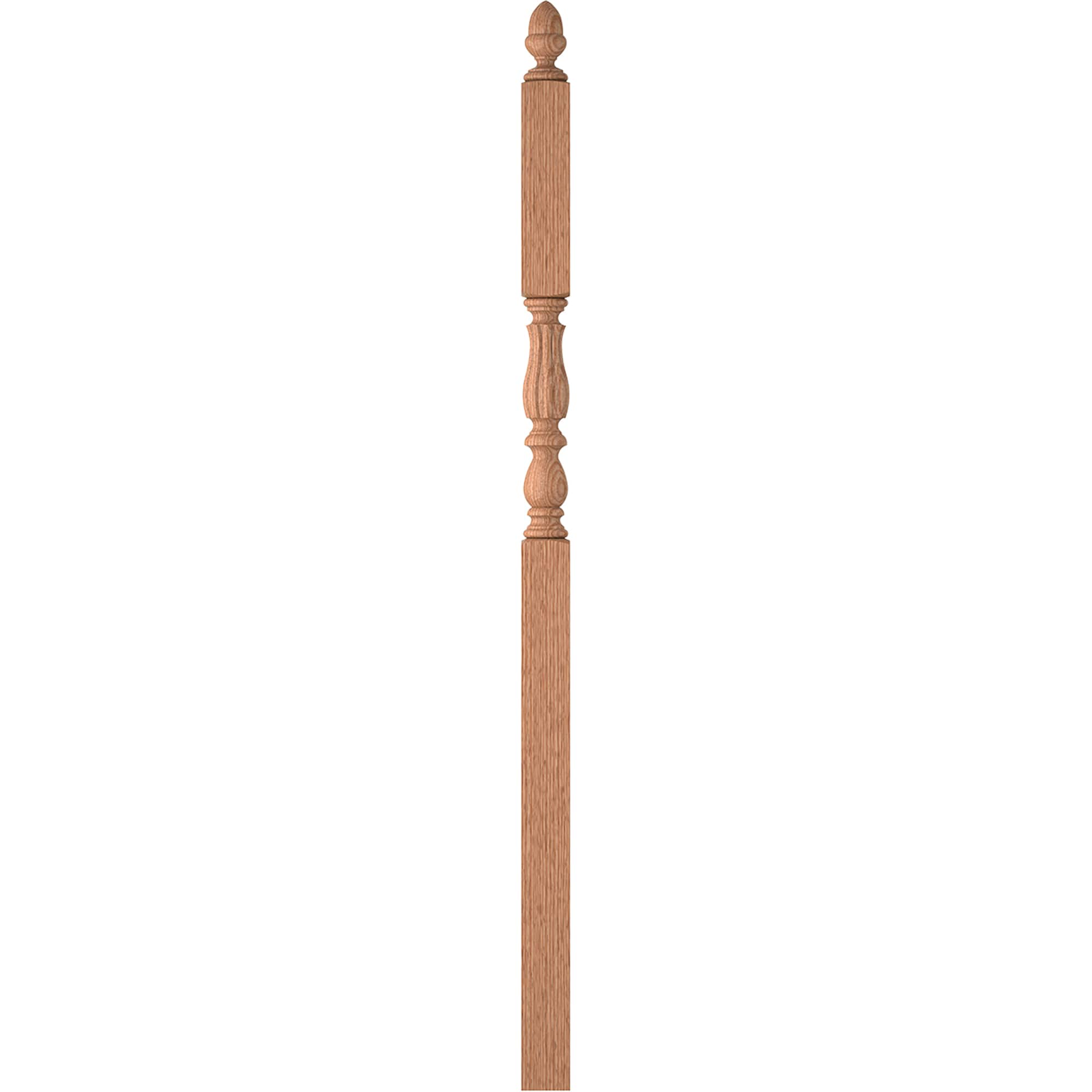L.J. Smith Stair Systems LJB-3946-O Harbor 3.25-in x 72.6875-in Unfinished Red oak Intermediate Stair Newel Post