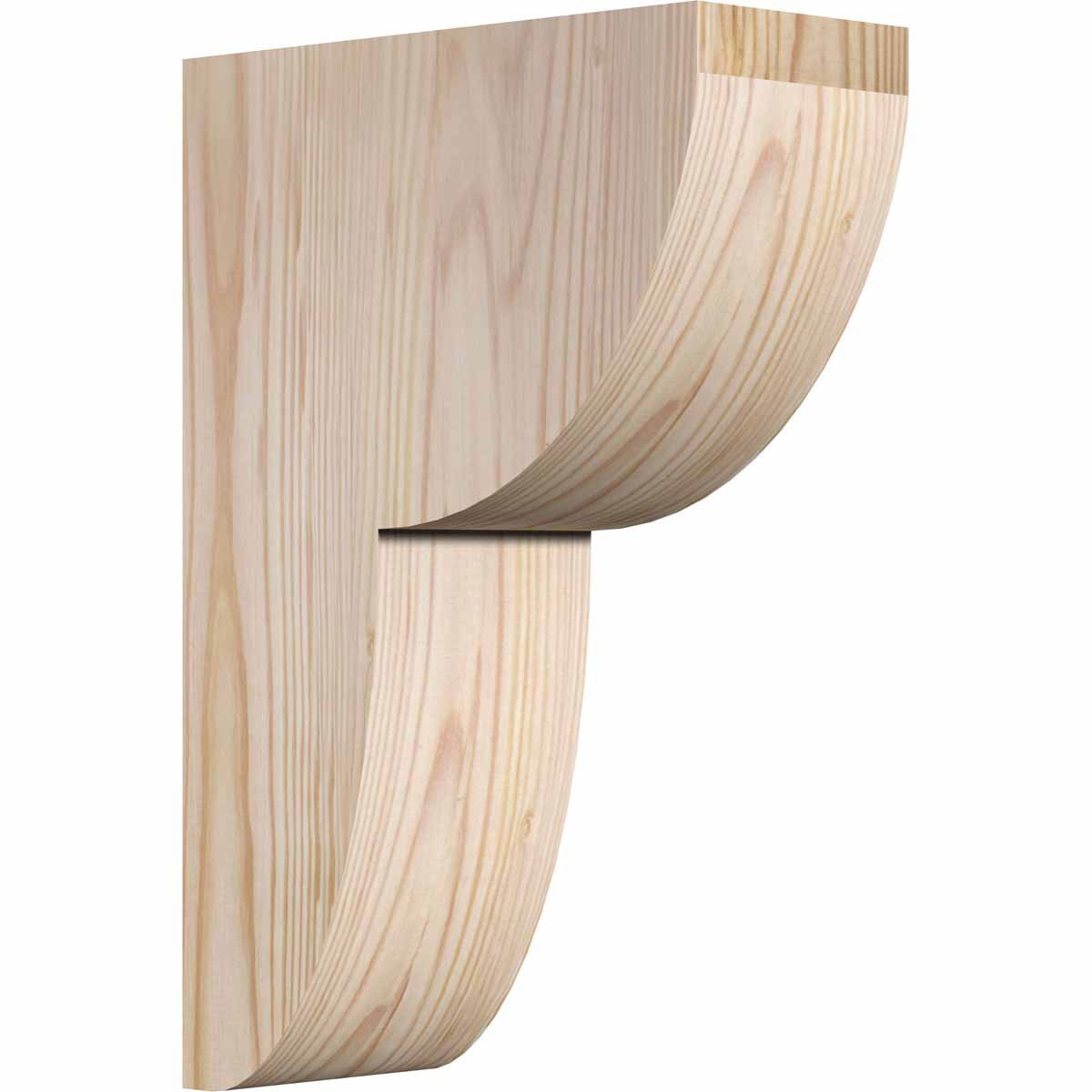 Ekena Millwork COR04X08X12CRE00SDF 3.5-in x 8-in x 12-in Crestline Unfinished Douglas fir Wood Paintable/Stainable Corbel