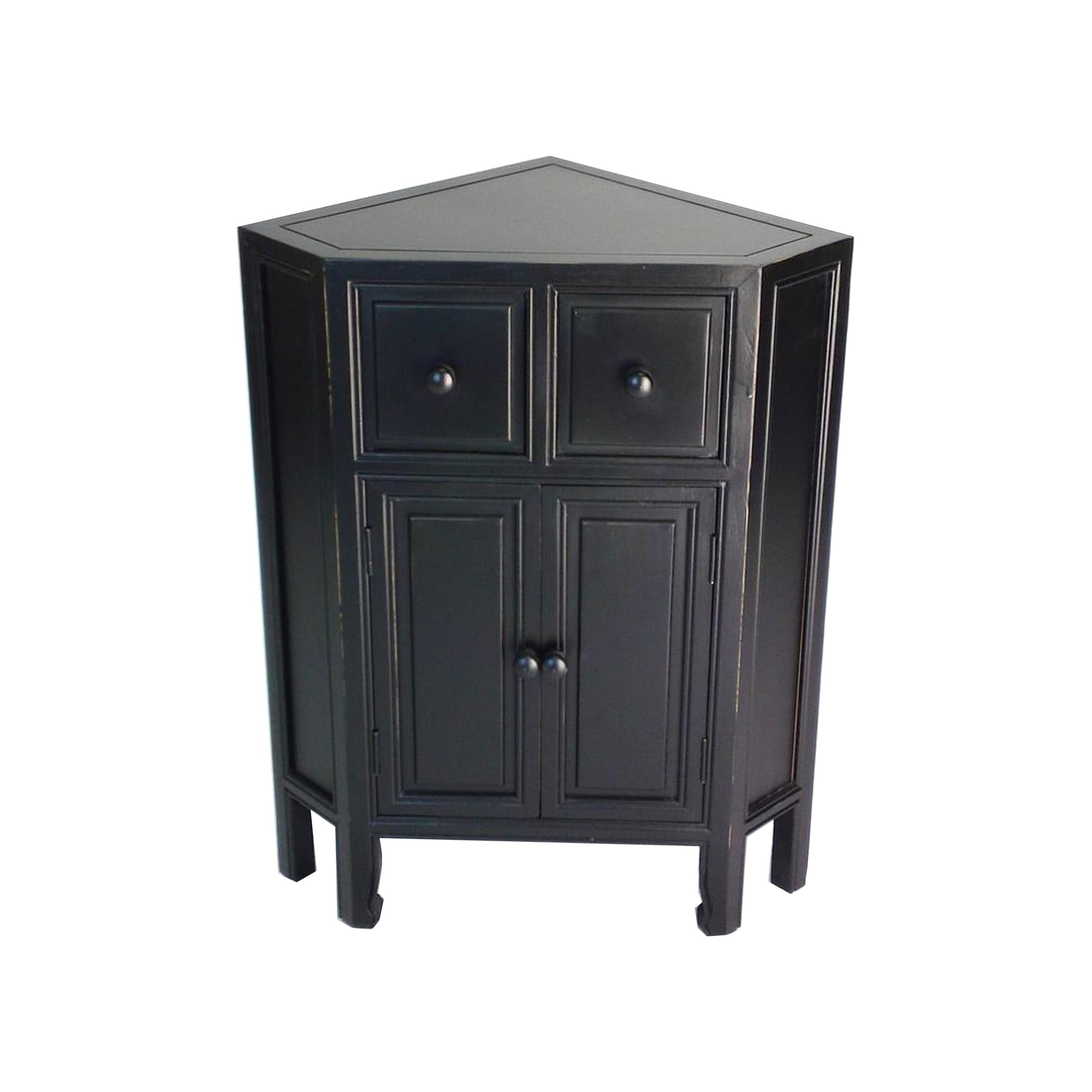 Benzara BM229403 23.75-Inches W 2 -Door Black Accent Cabinet