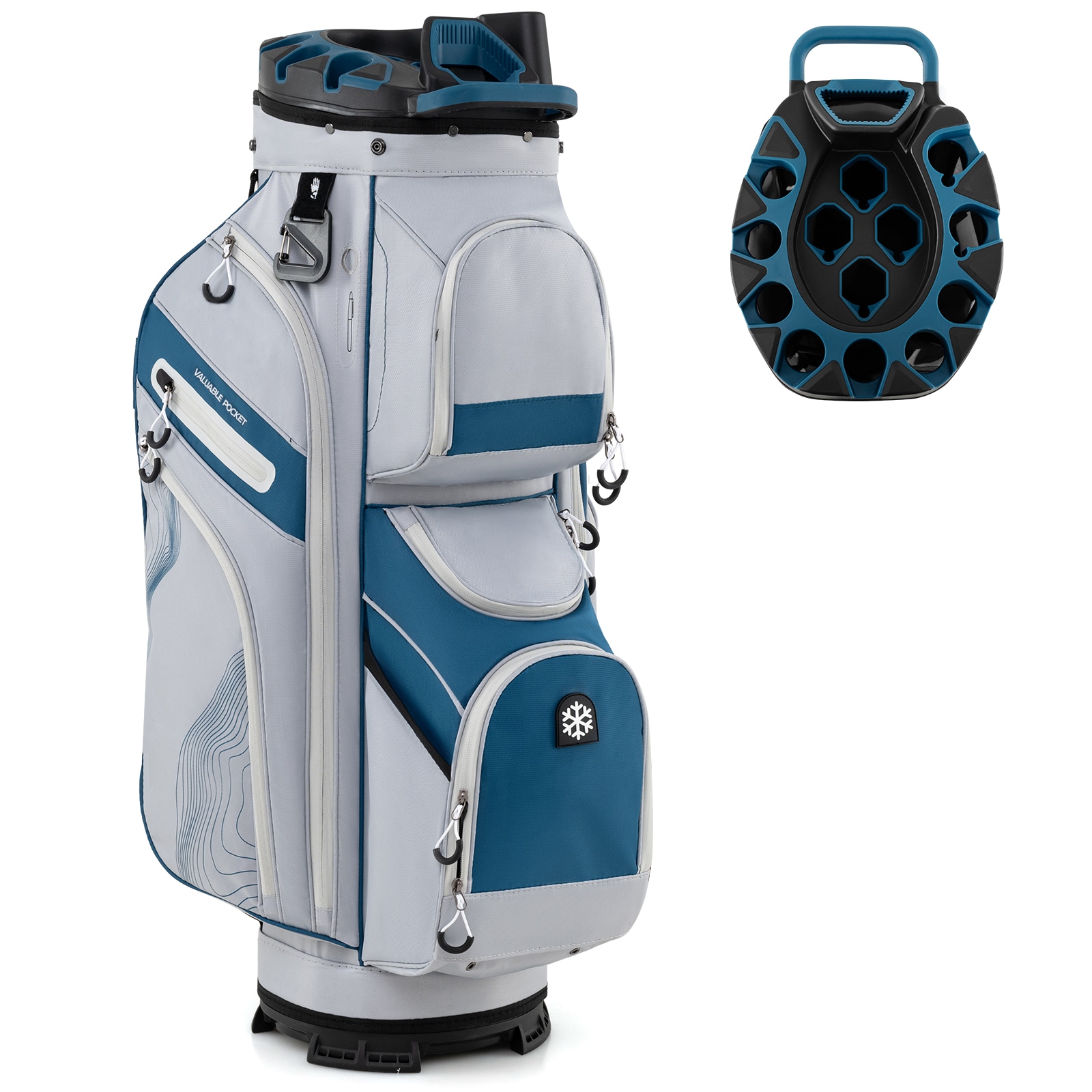 Slickblue Golf Cart Bag 14 Way Top Divider 11 Pockets Lightweight Golf Club Bag with Rain Hood Umbrella Holder
