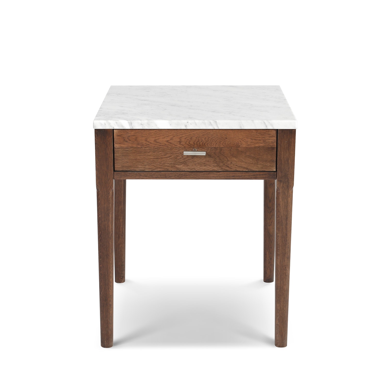 The Bianco Collection TBC-4064-PT1831-WHT 18-in W x 22-in H White Granite/Marble Modern End Table with Storage Assembly Required