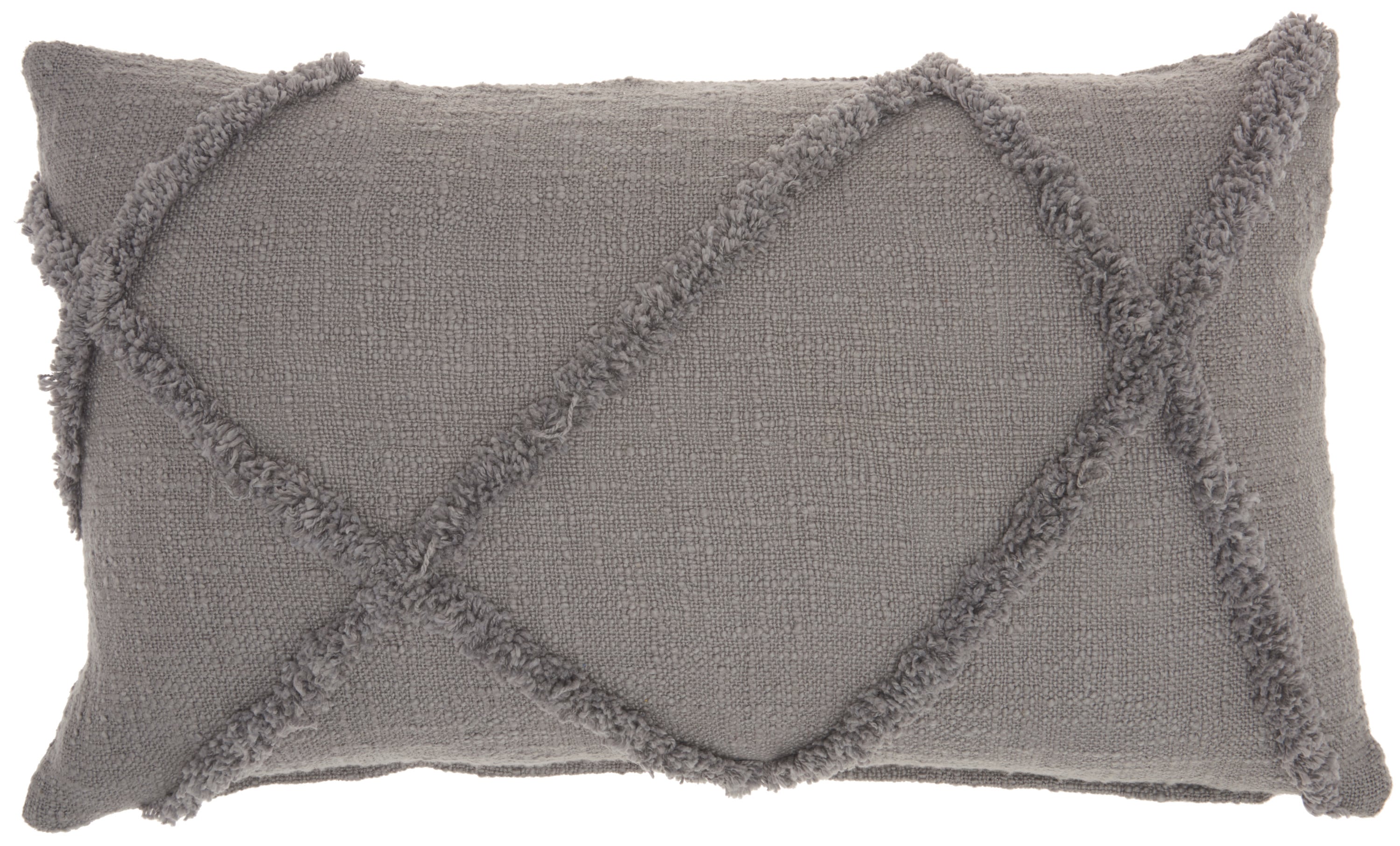 Mina Victory 798019075545 14-in x 24-in Grey Rectangular Indoor Decorative Pillow