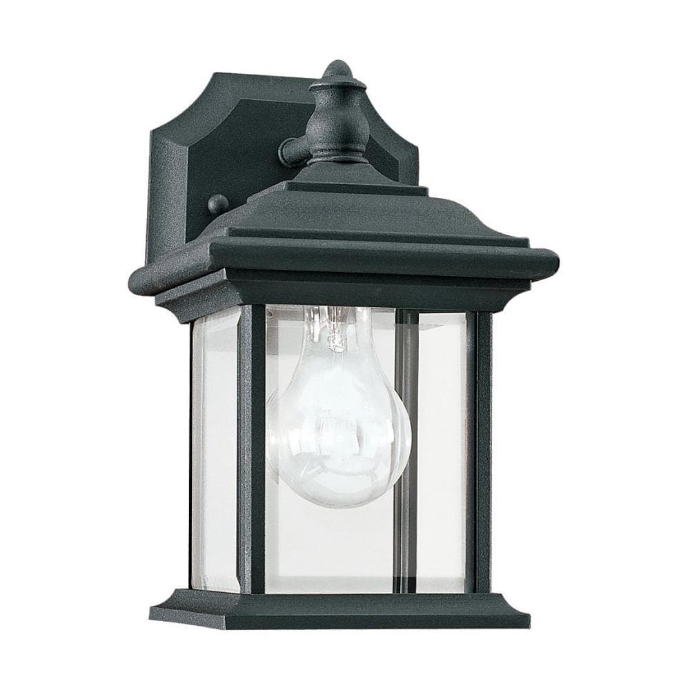Generation Lighting 85200-12 Wynfield 1 -Light 9.75-in H Black Hardwired Outdoor Wall Light