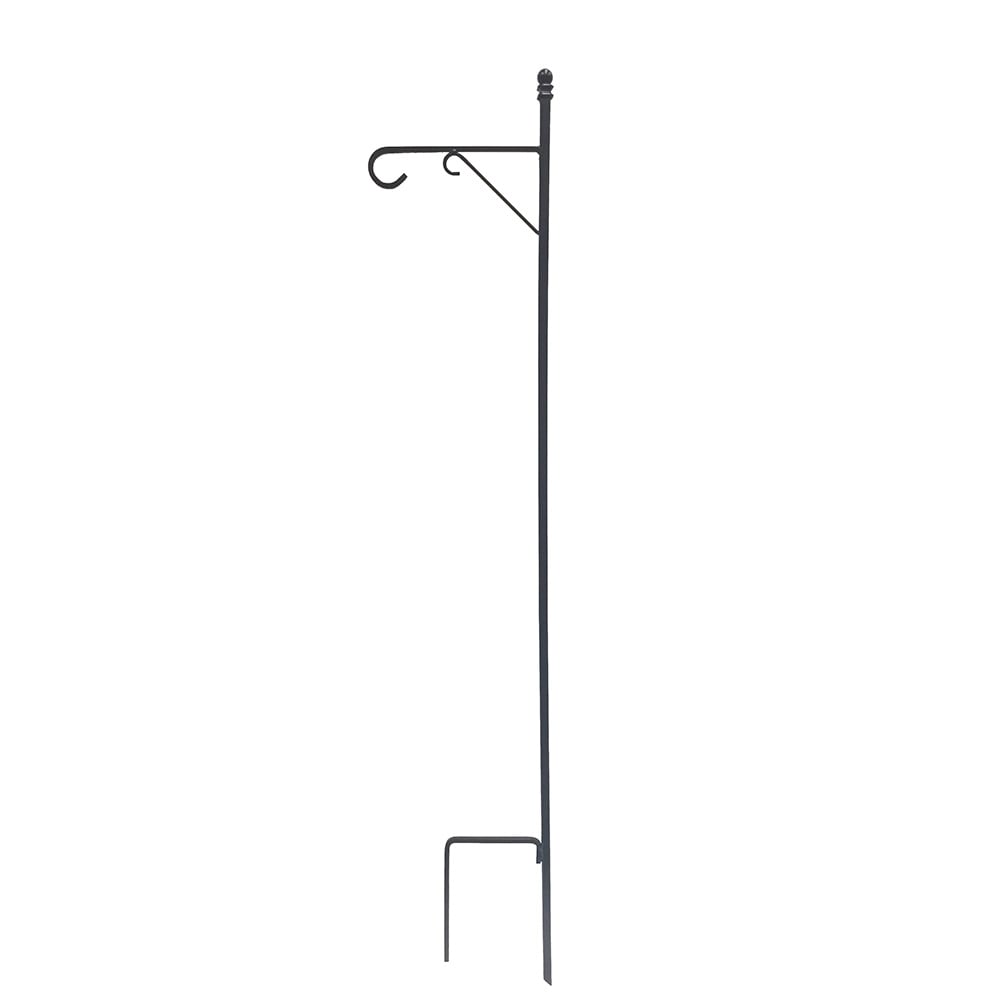 Style Selections 81212L 64-in Black powder coated Metal Traditional Shepherd's hook