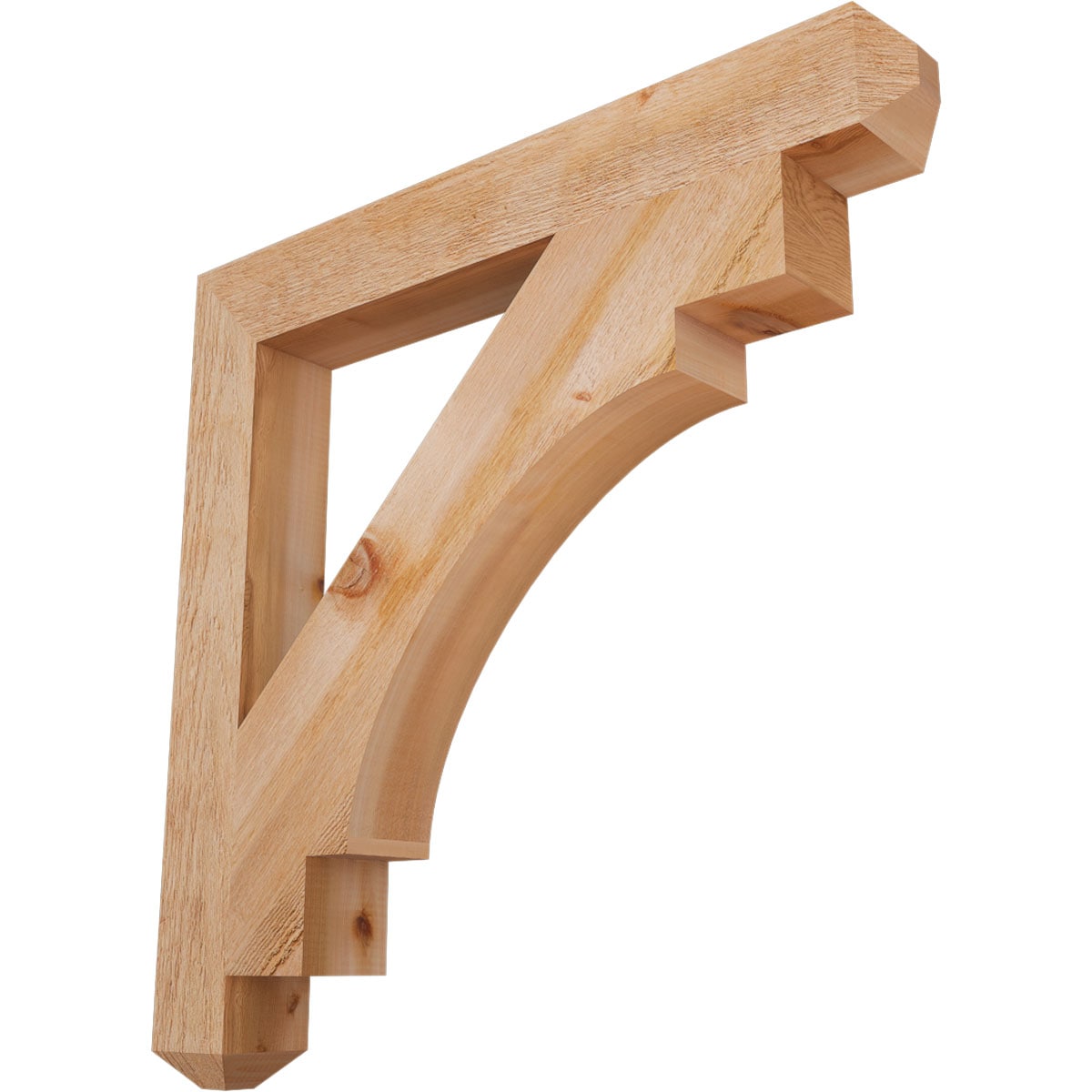Ekena Millwork BKT04X32X32MRC04RWR Merced craftsman rough sawn 4-in x 32-in x 32-in Western red cedar Brown Wood Standard bracket