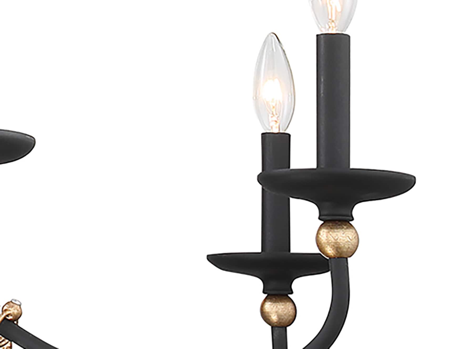 Westchester County Sand Coal and Skyline Gold Leaf 8-Light Chandelier
