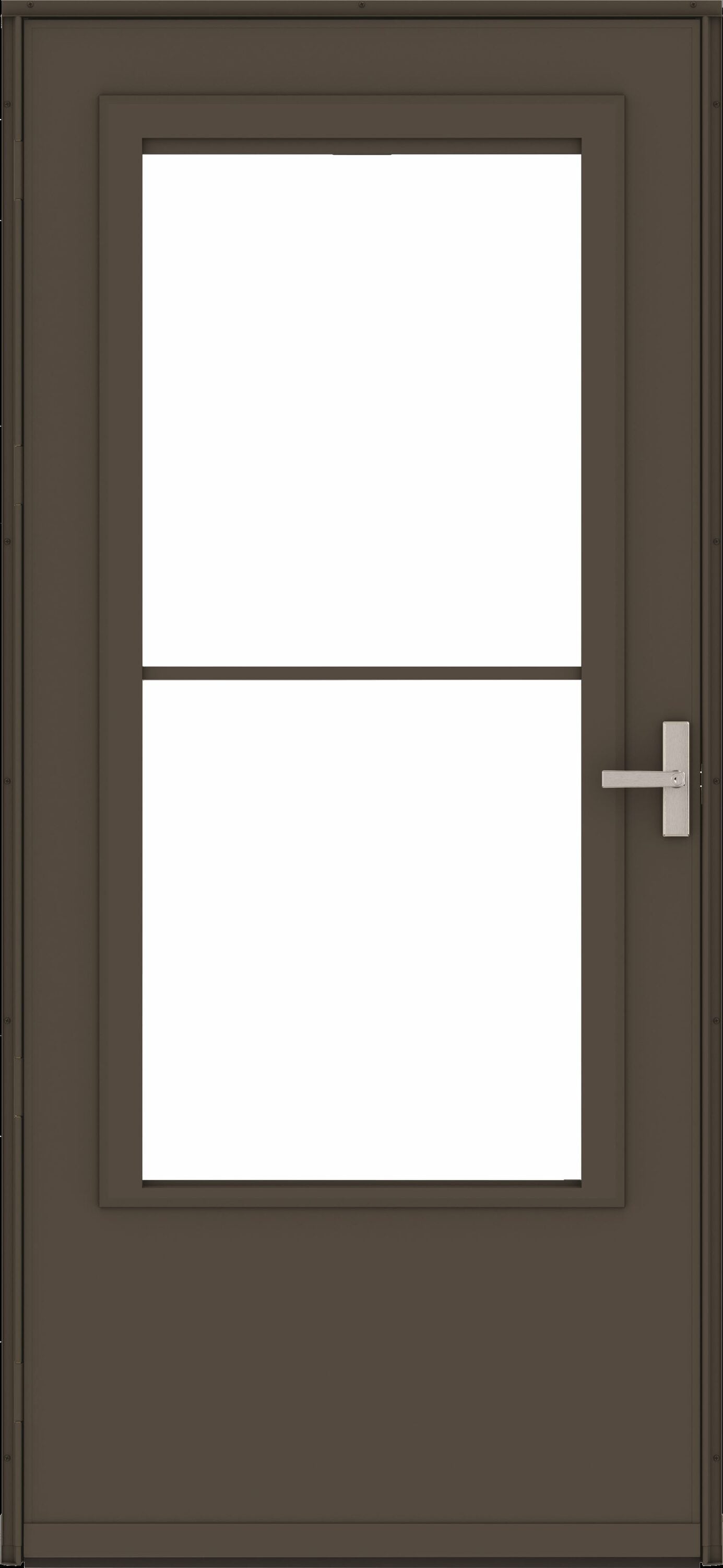 Douglas 36-in x 81-in Brown Wood Core Storm Door Mid-view with Retractable Screen Brushed Nickel Handle Included | - LARSON 37084042