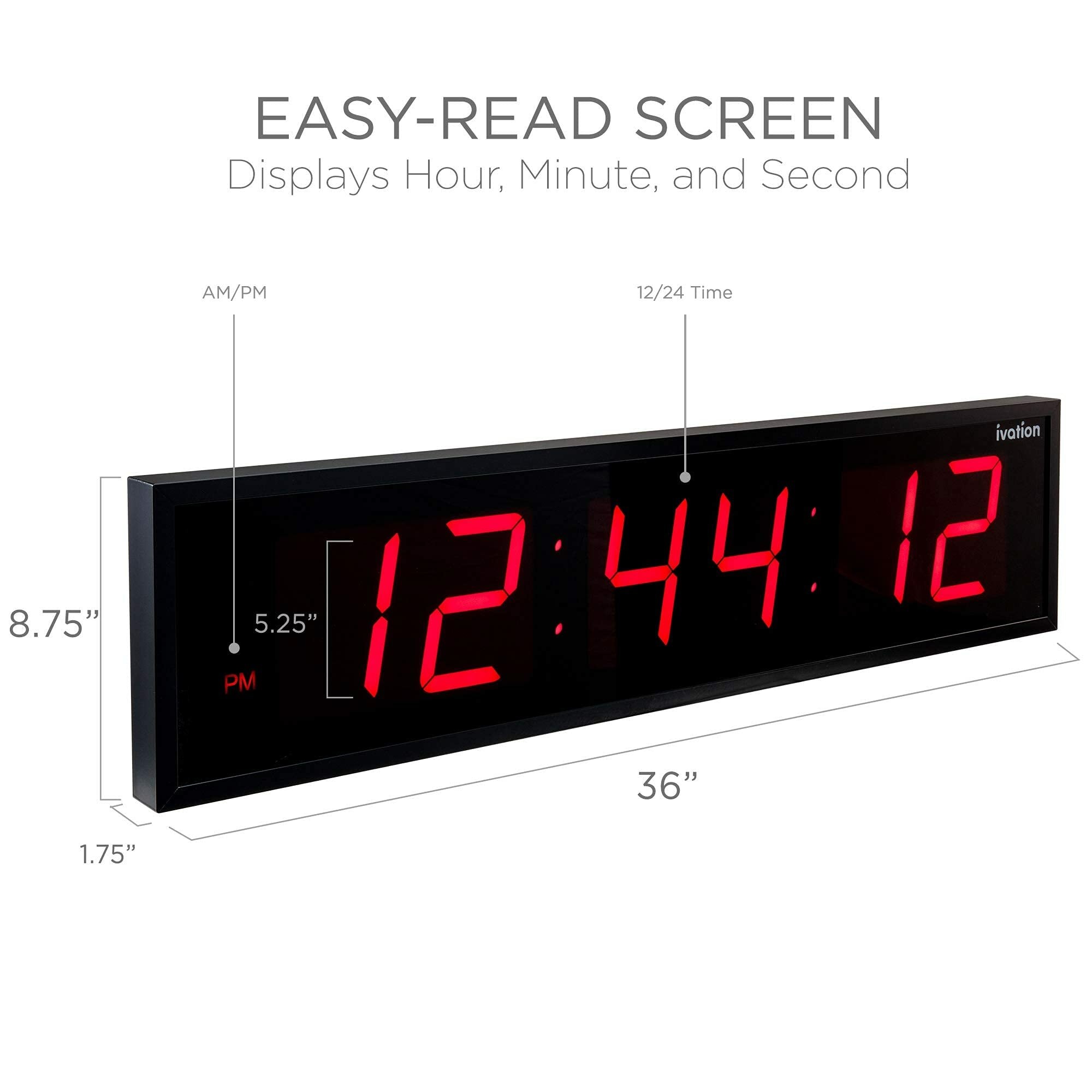 Ivation JID0136TRED Indoor-Outdoor-Clocks - View #7