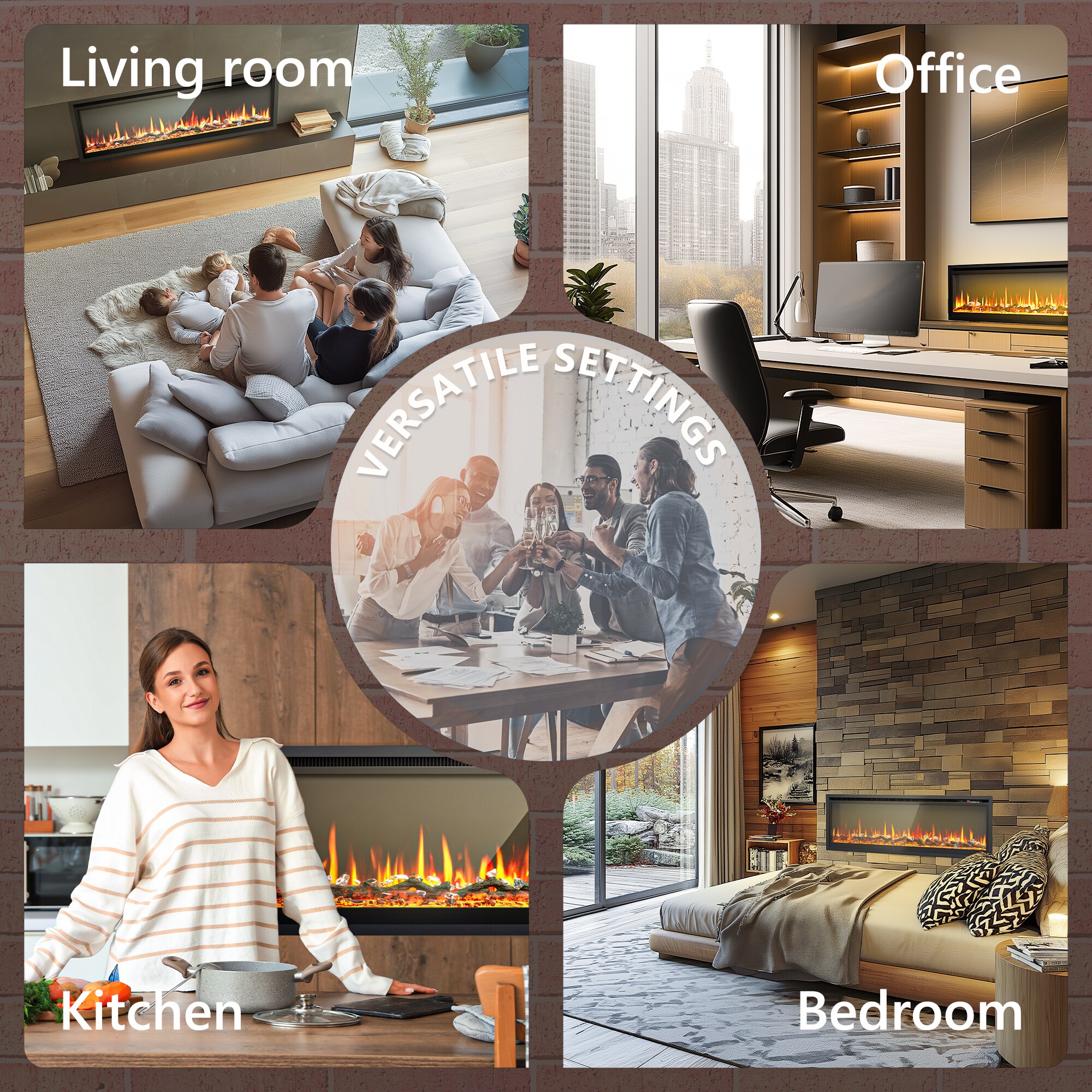 Euhomy EF001-72BL-E-LS-SC Electric-Fireplaces - View #6