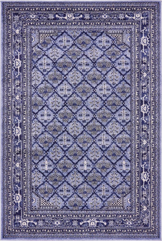 Unique Loom 3133427 Trellis La Jolla 4 x 6 (ft) Loomed Polypropylene Blue/Ivory Rectangular Indoor Geometric Area rug