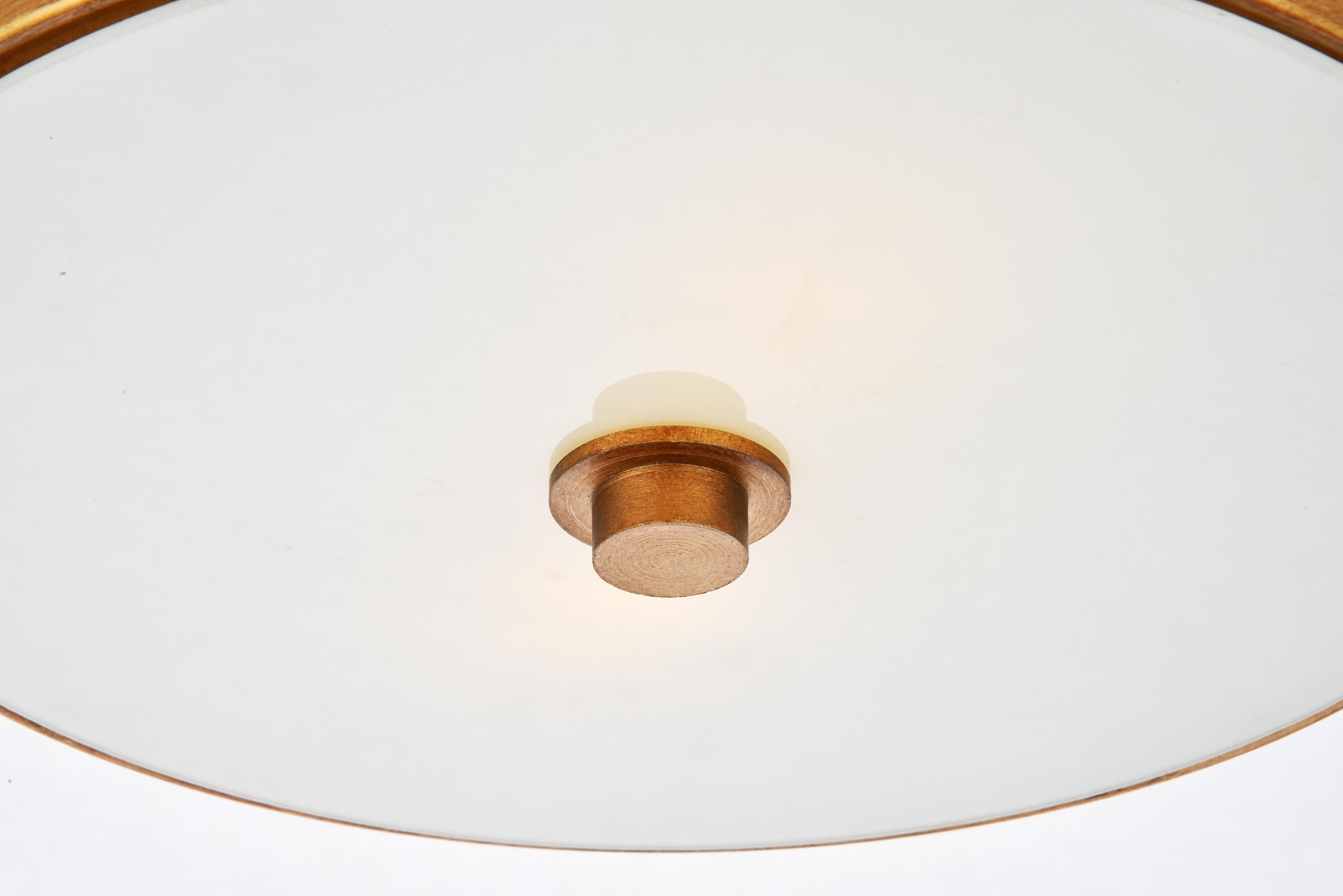 Hazen Vintage Gold 12" Frosted White Glass Drum Flush Mount