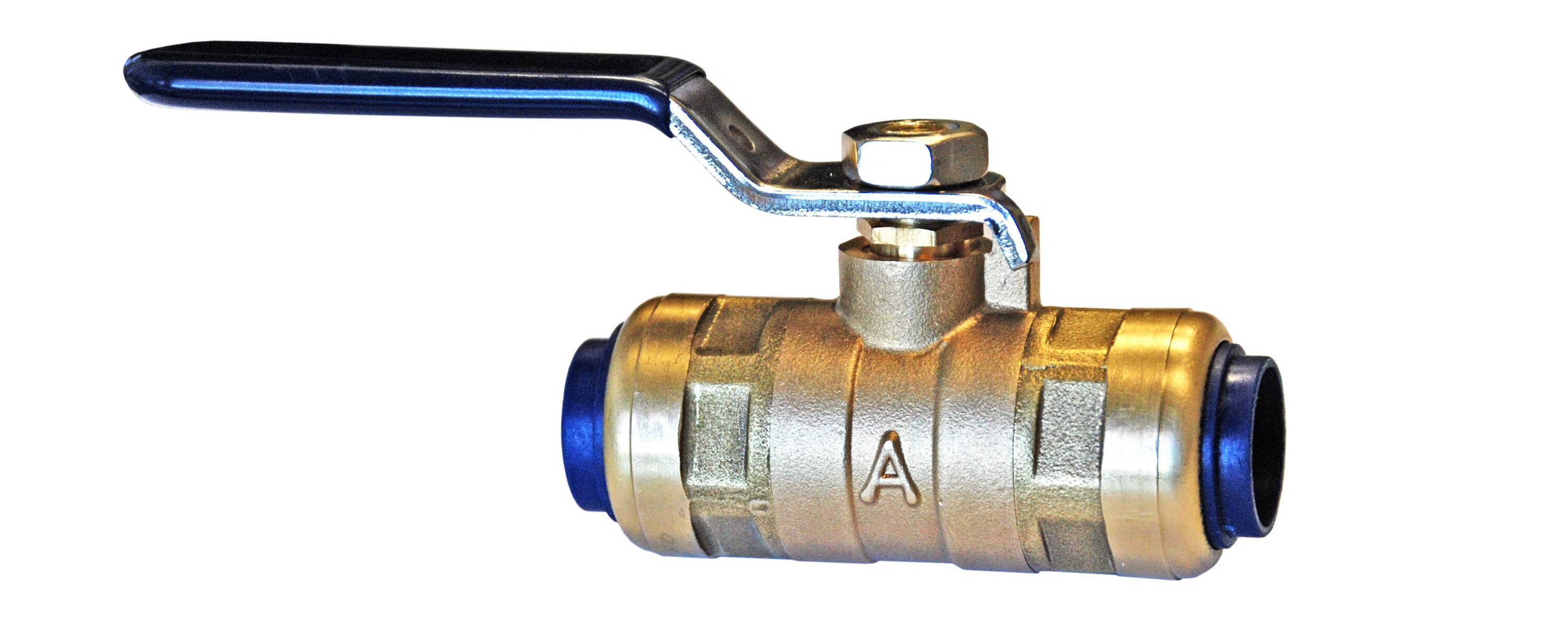 AMERICAN VALVE G100VL1 Ball Valves 1-in Push-to-connect Brass Ball Valve