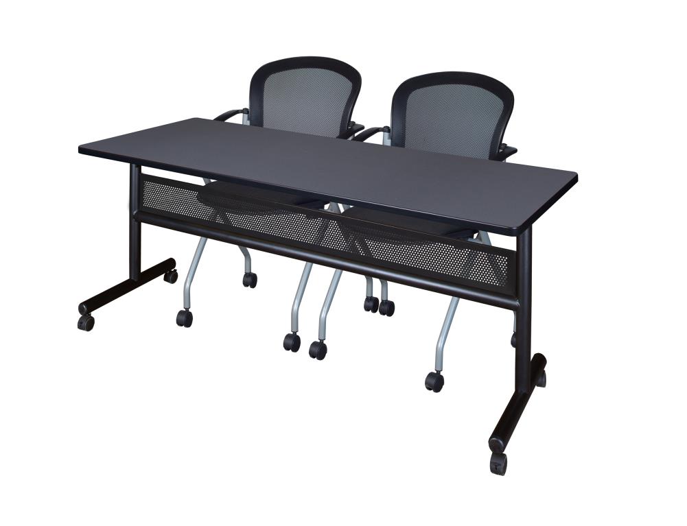 Regency MKFTM7224GY23BK Training Gray 4-Person Training Table (72-in W x 29-in H)