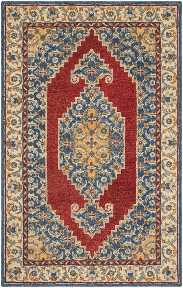 Handmade Tufted Blue Wool Rectangular Area Rug