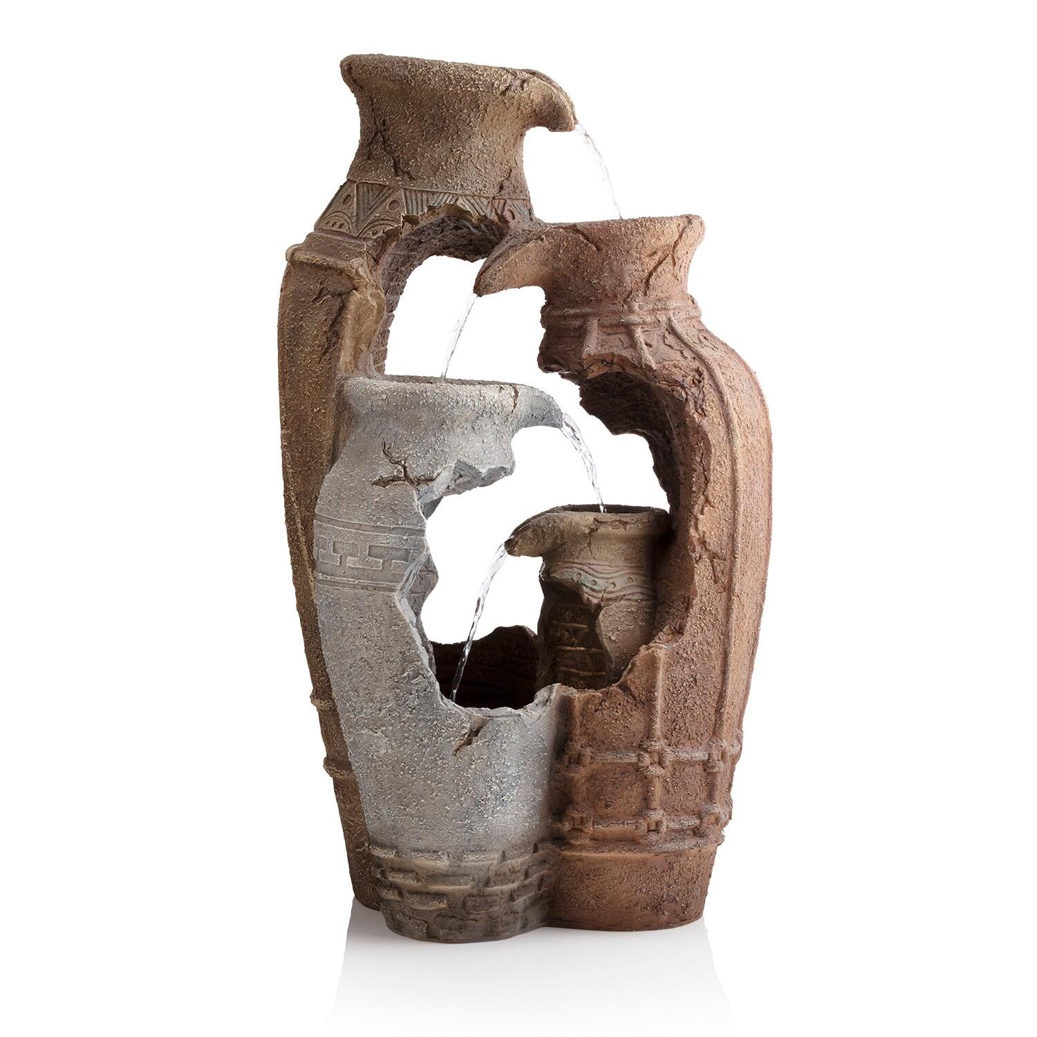 Alpine Corporation 39-Inches H Resin Water Tiered Outdoor Fountain Pump Included #GXT100