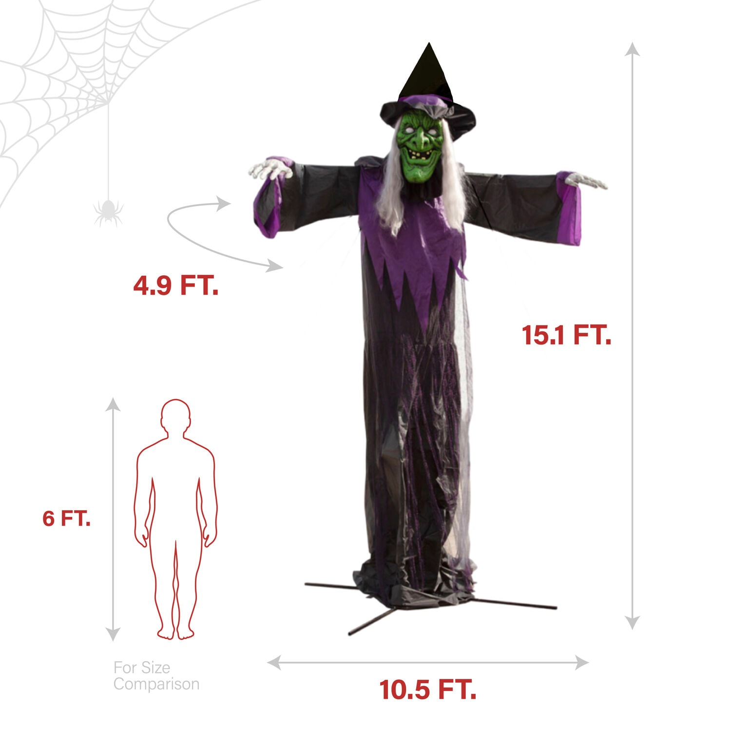 Haunted Hill Farm HHWITCH-48FLSA Halloween-Animatronics - View #3
