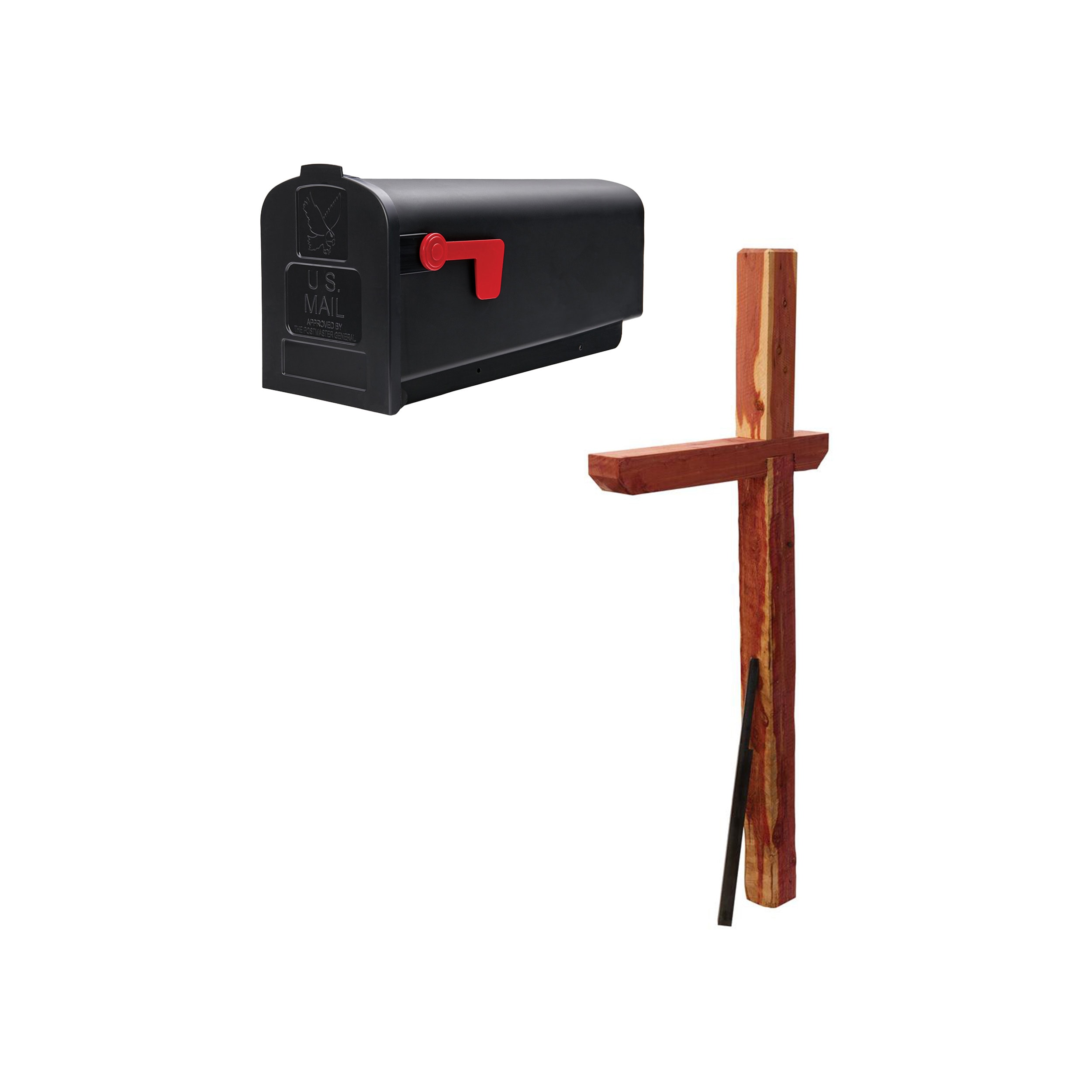 Shop Architectural Mailboxes Gibraltar Mailbox Cedar Post Set At   64126856 