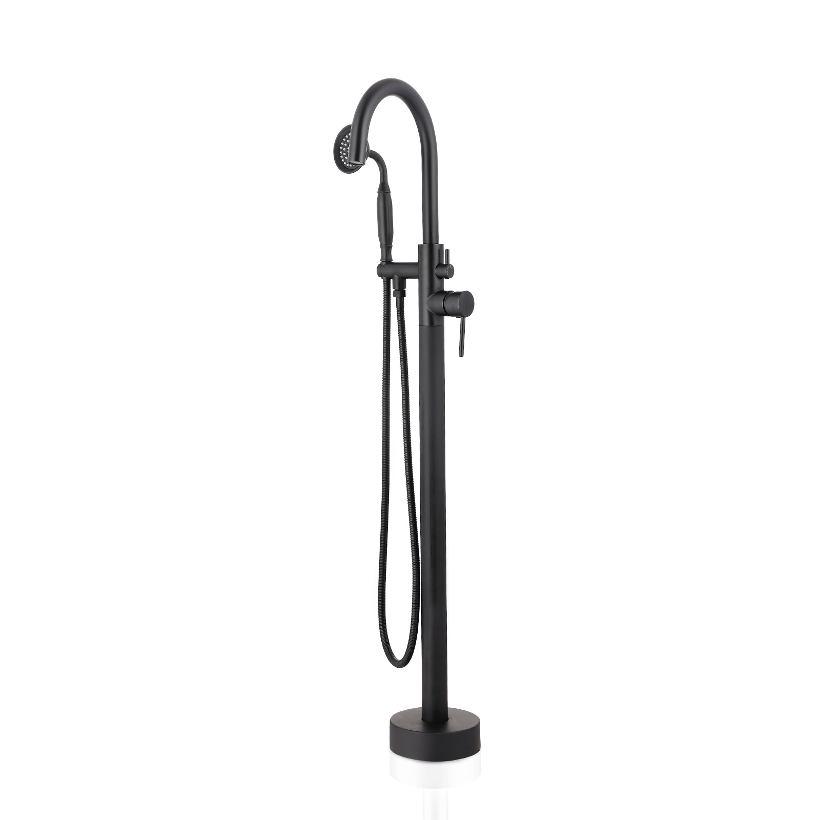 Vanityfus - Freestanding Tub Filler Bathtub Faucet with Hand Held Shower - Matte Black