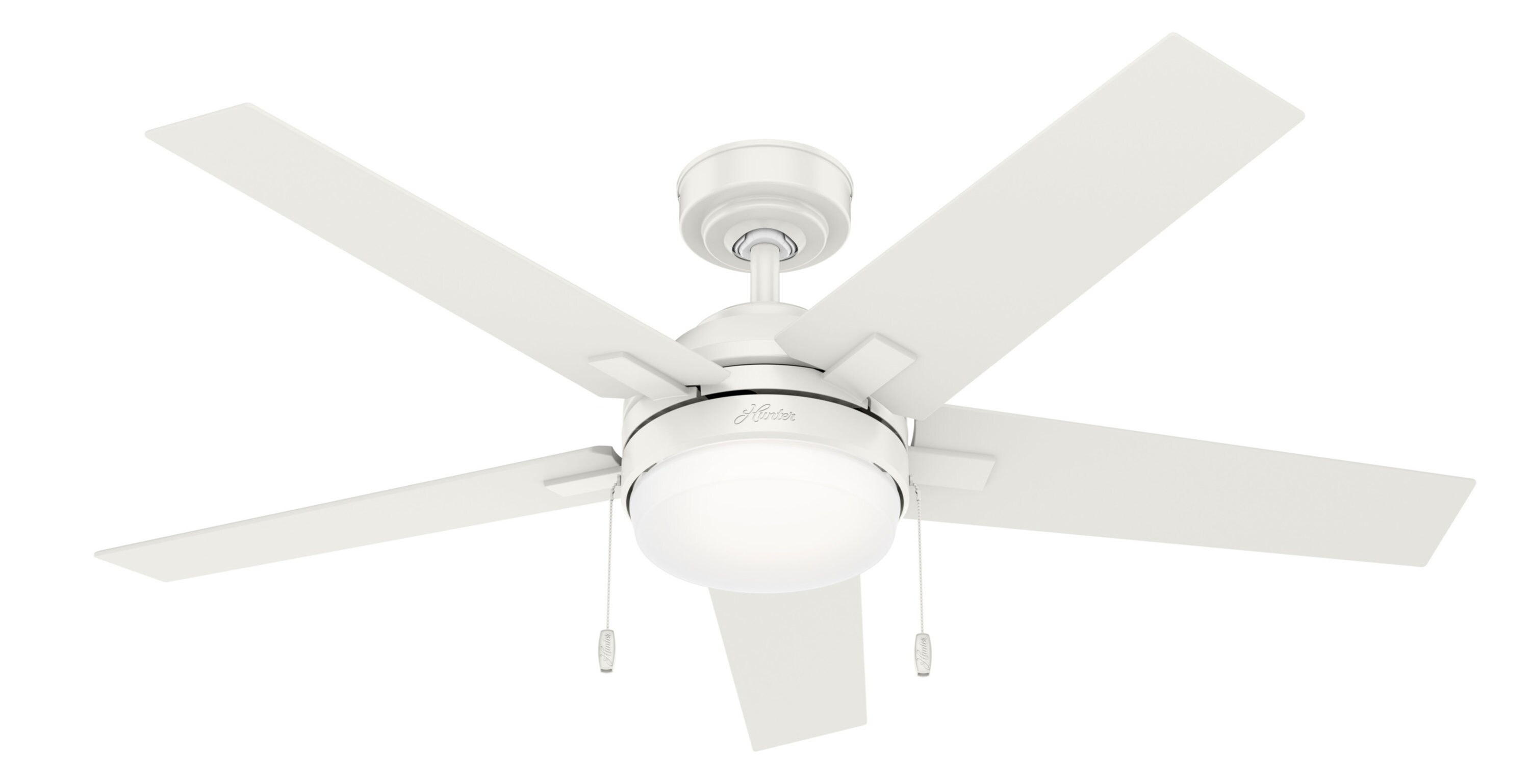 Hunter Fan 52 in LED Indoor Ceiling Fan in White 5-Blade 