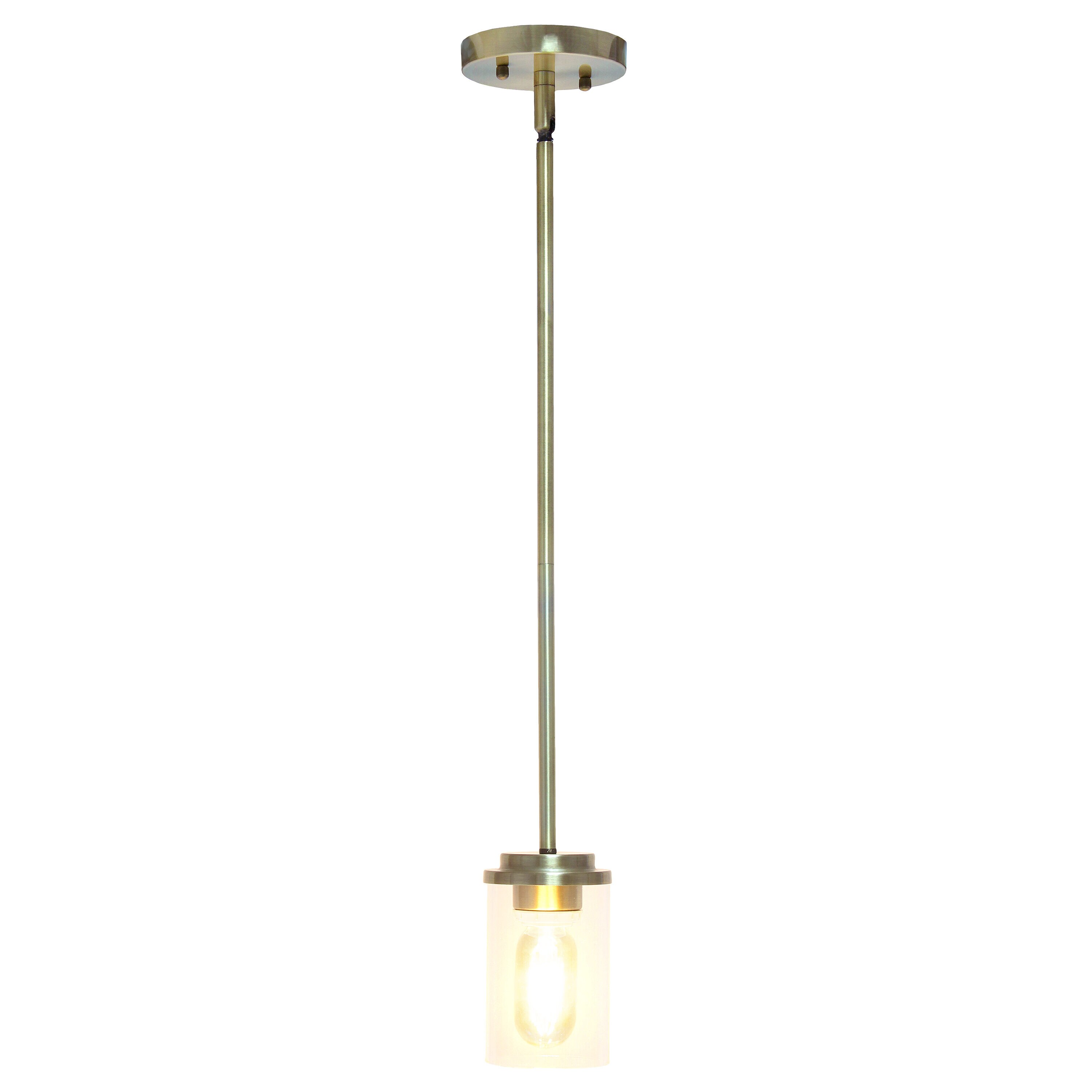 Elegant Farmhouse 53" Antique Brass & Clear Glass Pendant Light