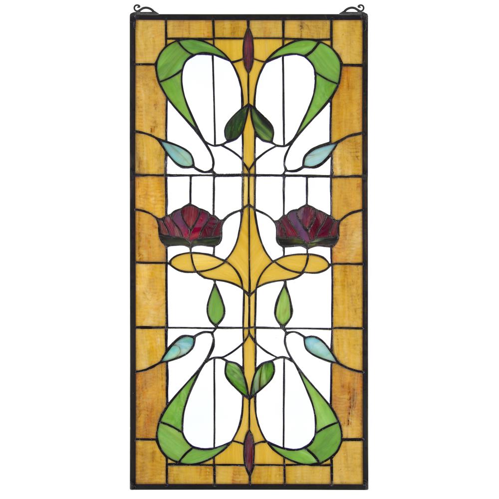 Design Toscano 31 In H X 15 5 In W Floral Plants Stained Glass Panel In The Stained Glass Panels Department At Lowes Com