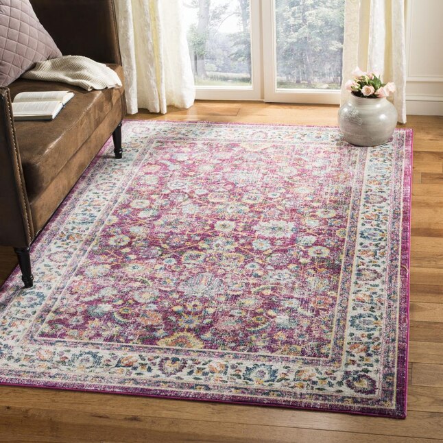 Safavieh Merlot Zoria 9 x 12 Red/Multi Indoor Floral/Botanical Oriental Area Rug Safavieh Merlot Zoria 9 x 12 Red/Multi Indoor Floral/Botanical Oriental Area Rug