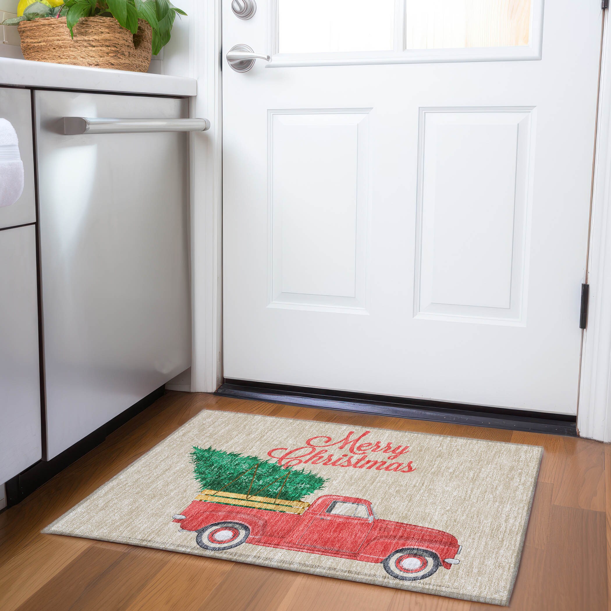 Addison Rugs AMF215RE20X30 Mayfield AMF215RE 2 x 3 (ft) Loomed Polyester Red Rectangular Indoor Abstract Machine washable Area rug