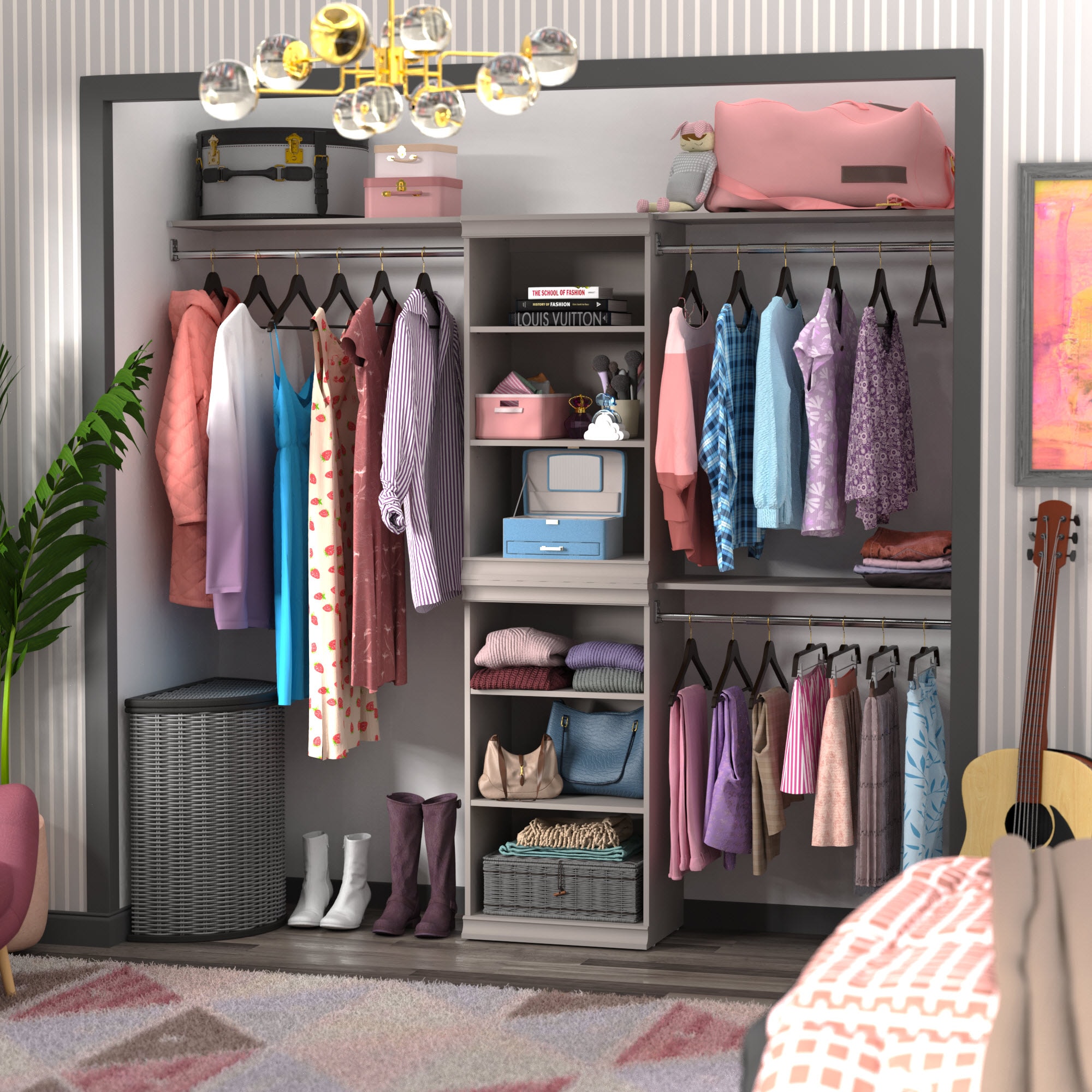 ClosetMaid Modular Storage 7.79-ft to 7.79-ft W x 6.7-ft H Smoky Taupe ...