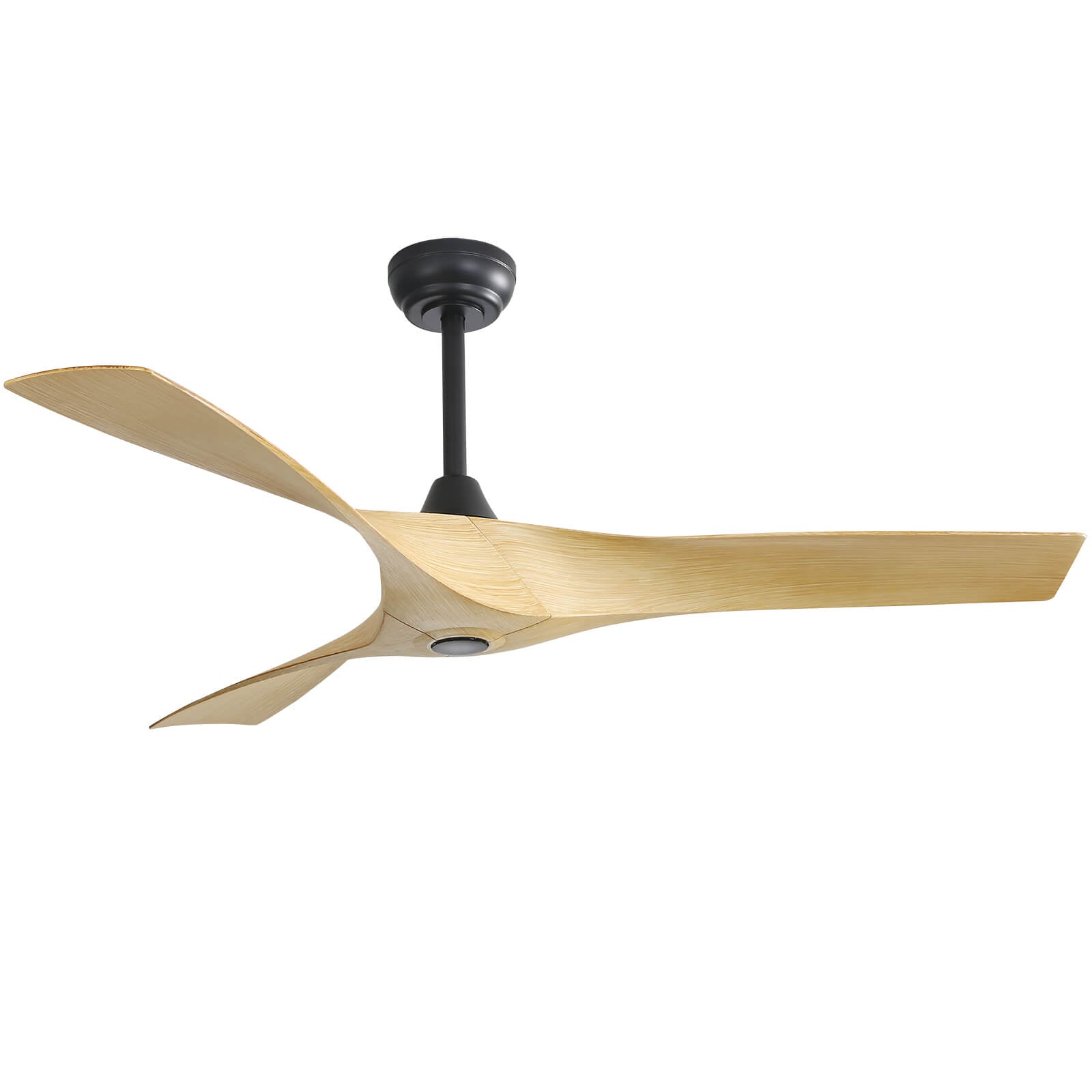LuxeCraft 52-in Black with Matte Blades Ceiling Fan Without Light and Remote Control Included 3 -Blade