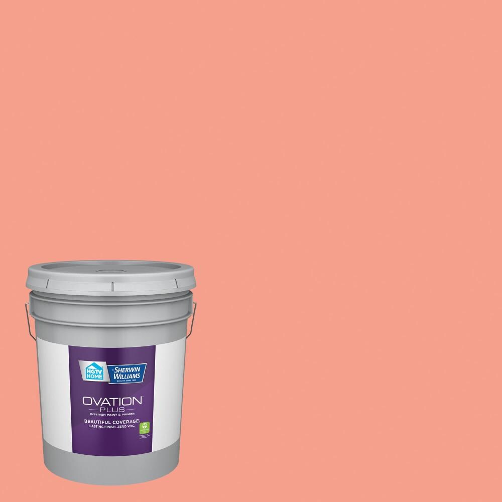 HGTV HOME by Sherwin-Williams 2004-4A-2557223 Ovation Plus Flat Coral Reef 2004-4A Latex Interior Paint Paint + Primer ( 5-gallon )