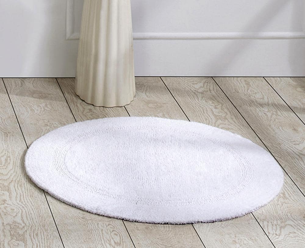 Better Trends Indulgence Bath Rug 30-in x 30-in White Cotton Bath Rug in  the Bathroom Rugs & Mats department at