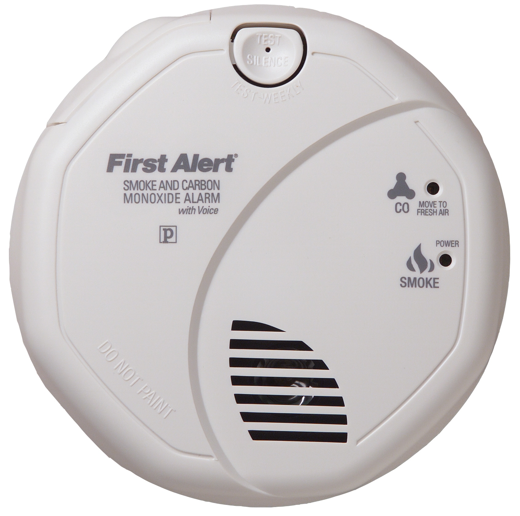 Hardwired Combination Smoke and Carbon Monoxide Detector with Voice Alert in White | - First Alert 1039836-SC7010BPVCN-6