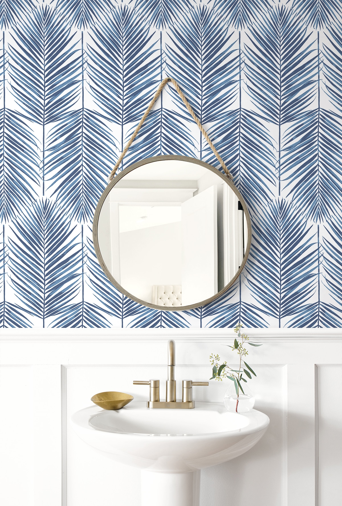 Brewster Home Fashions Santiago Scalloped Blue Wallpaper  DecoratorsBest