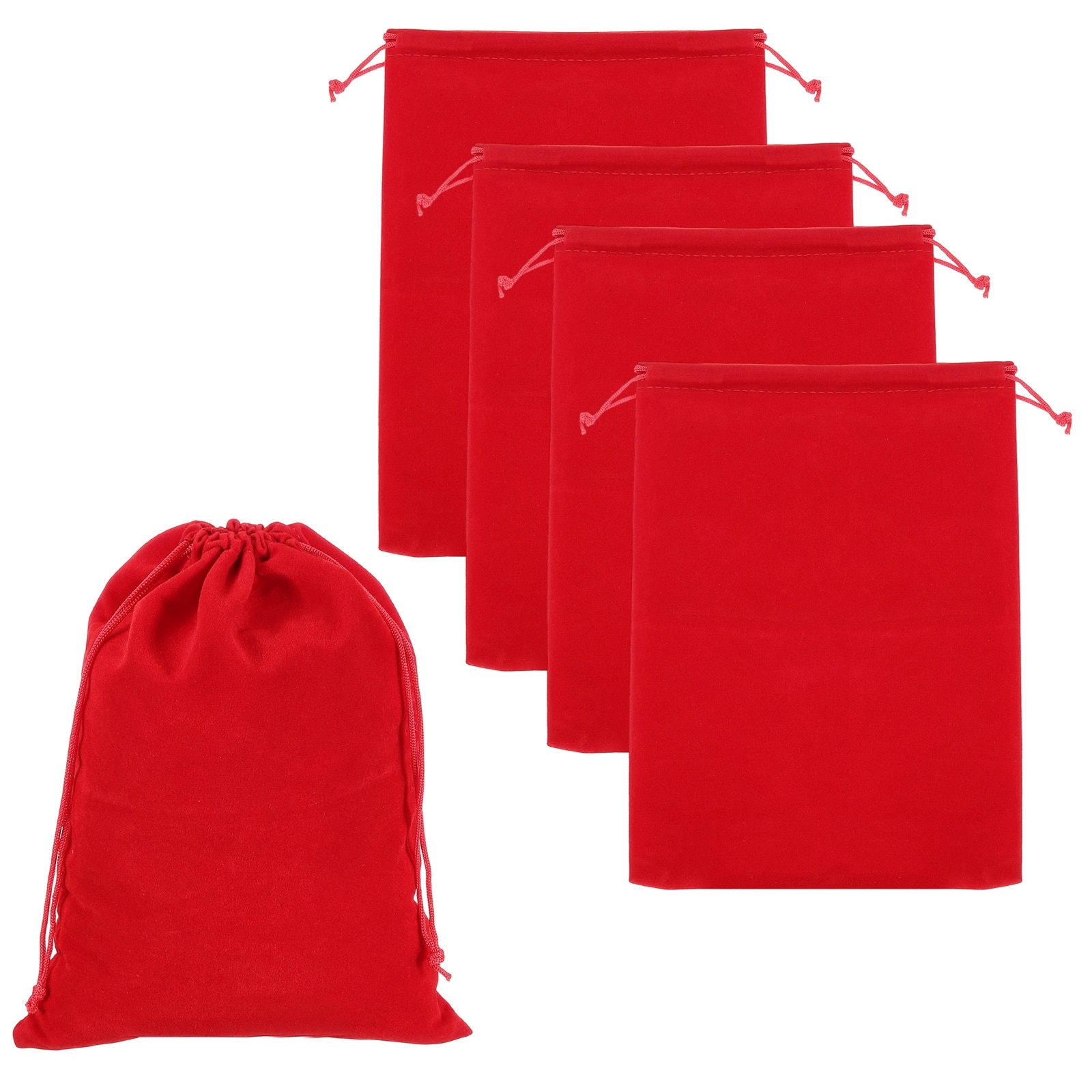 PATIKIL 5pcs Headphone Bag 9.06x6.69-Inch Travel Headset Carrying Storage Pouch Soft Drawstring for Over-Ear Headphones Gaming Headset Red