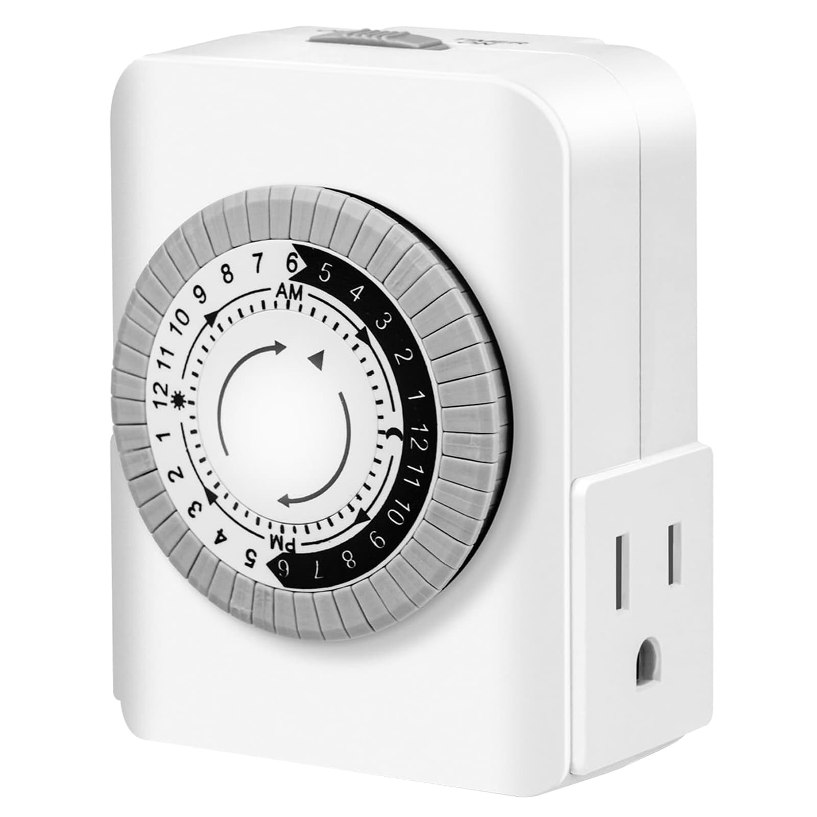 Etokfoks - indoor mechanical timers for electrical outlets with dual 3 prong outlets 24 hour 30 ...