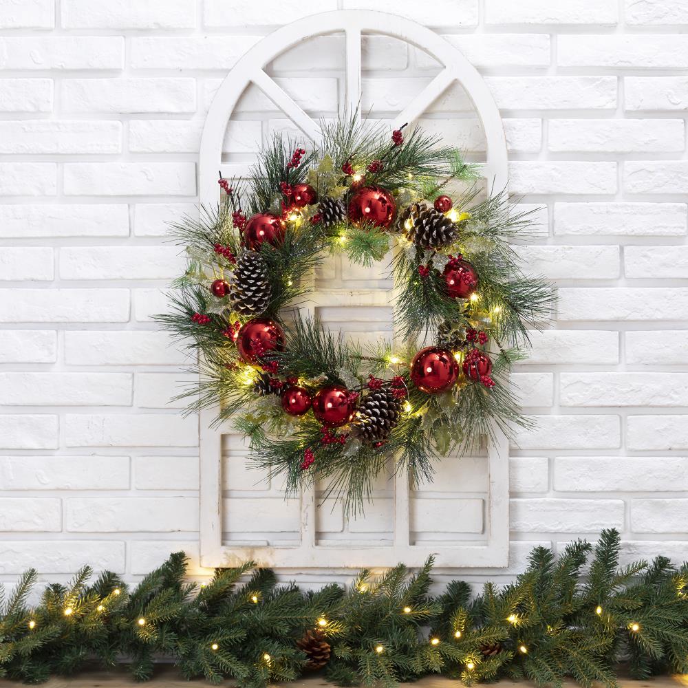 Glitzhome 2005500042 Artificial-Christmas-Wreaths - View #7