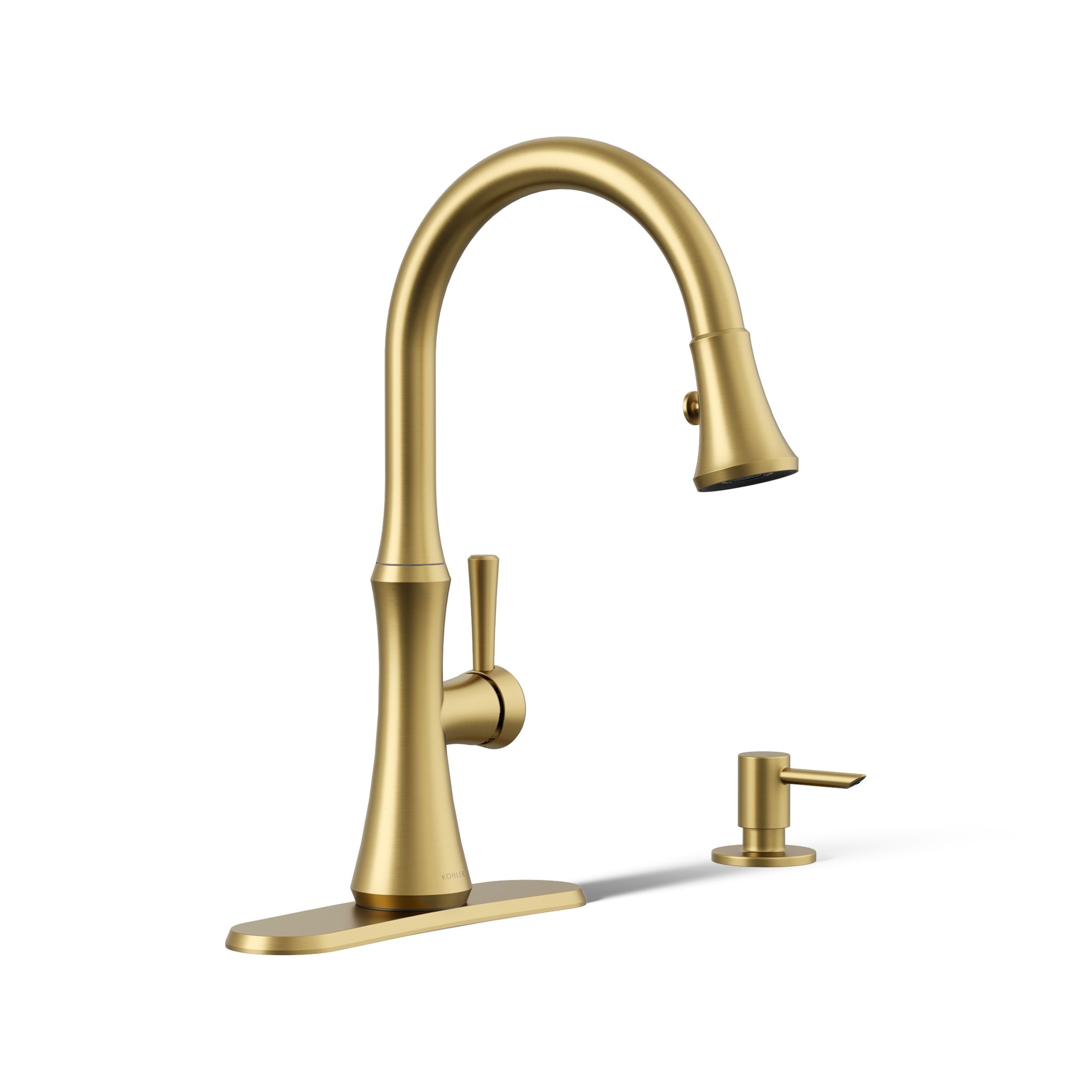 KOHLER Kaori Vibrant Brushed Moderne Brass Single Handle Pull-down