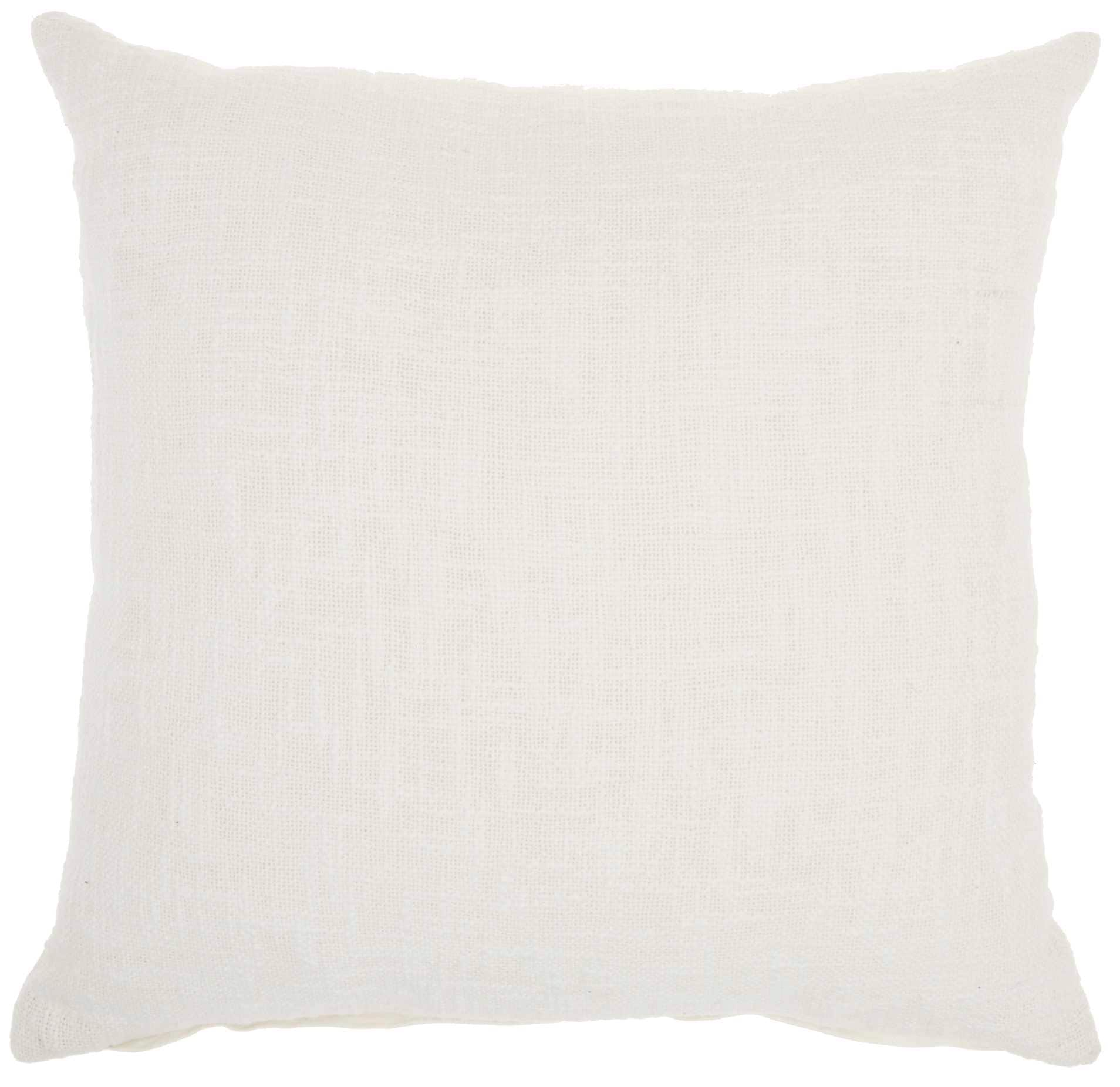 Mina Victory 798019075675 Lifestyles 18-in x 18-in White Square Indoor Decorative Pillow