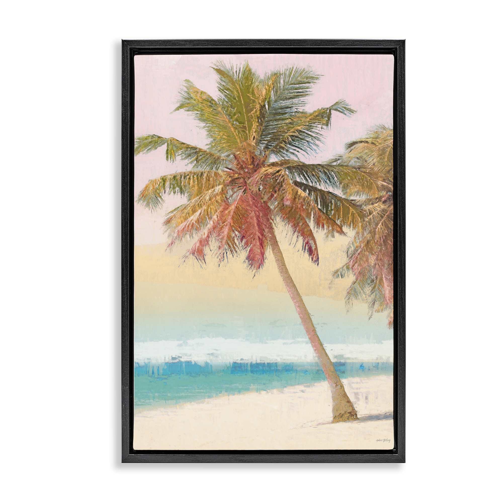 Stupell Industries BS-690-FFB-20X30 Pastel Gradient Beach Scene Floating Frame design by Amber Sterling