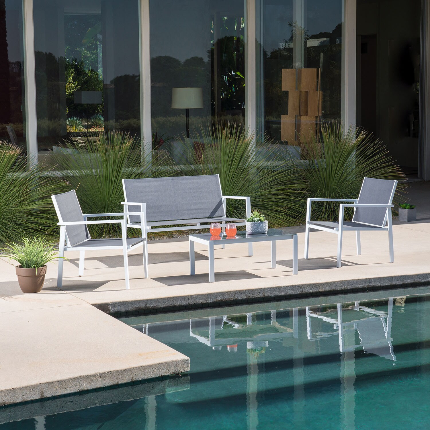 Hanover NAPLES4PC-WG Patio-Conversation-Sets - View #11