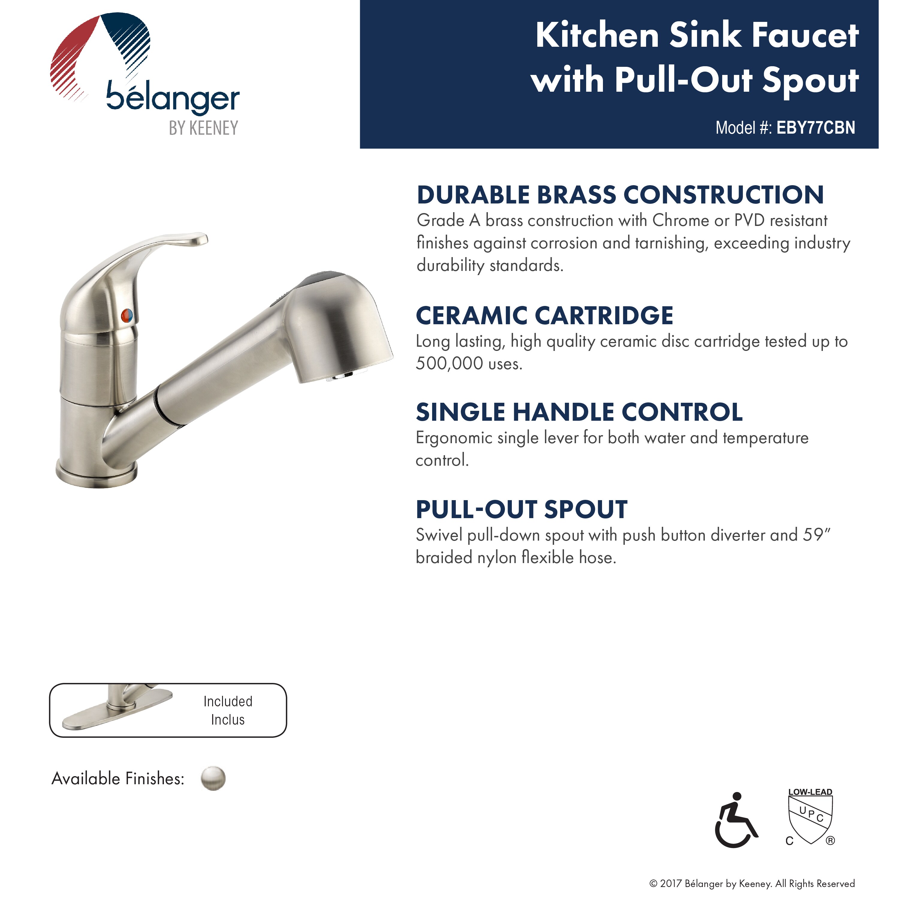 Polished Chrome Single Handle Pull-Out Kitchen Faucet with Sprayer
