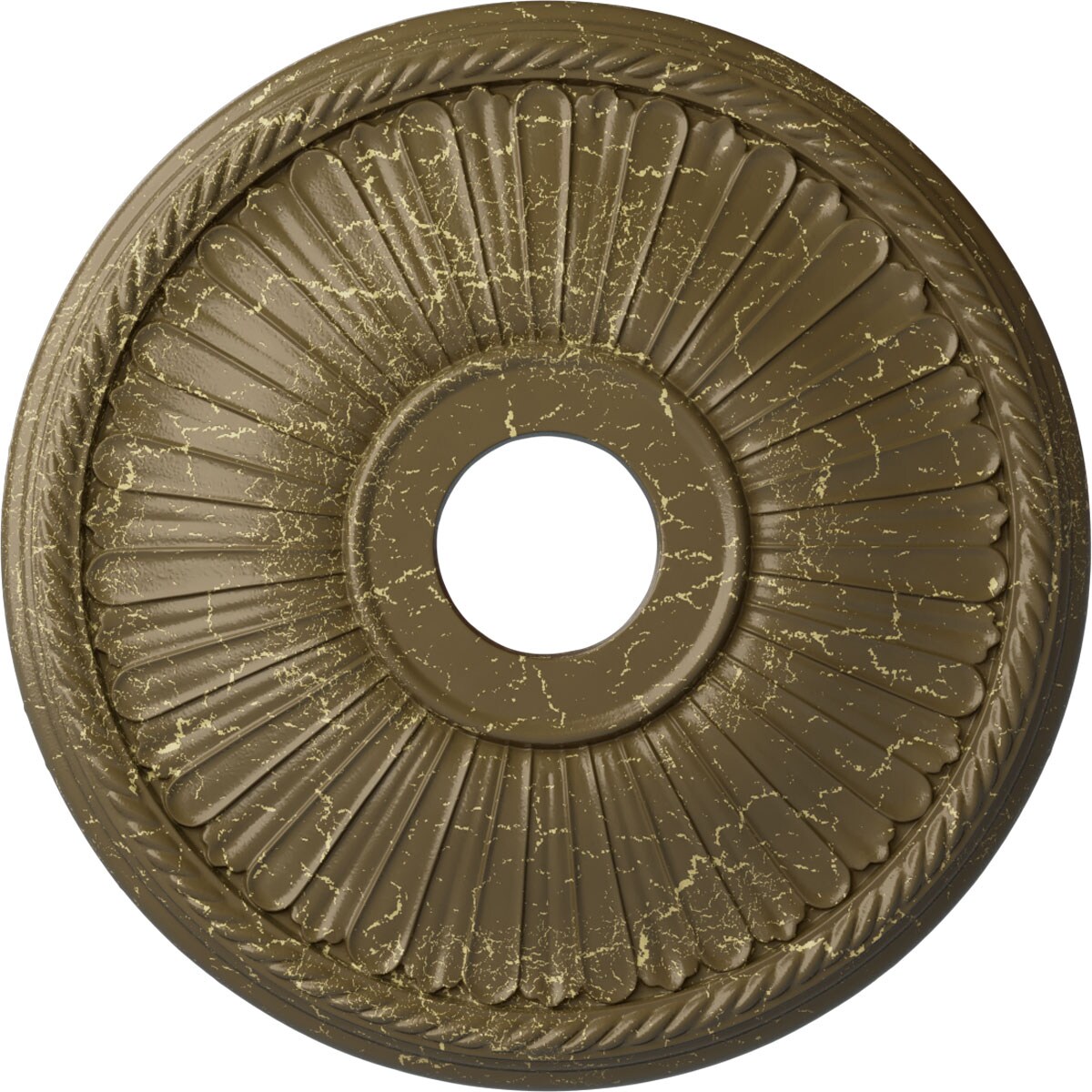 Ekena Millwork CM20BE1MMC Berkshire 20.125-in W x 20.125-in L Painted Mississippi Mud Crackle Polyurethane Whole Ceiling Medallion