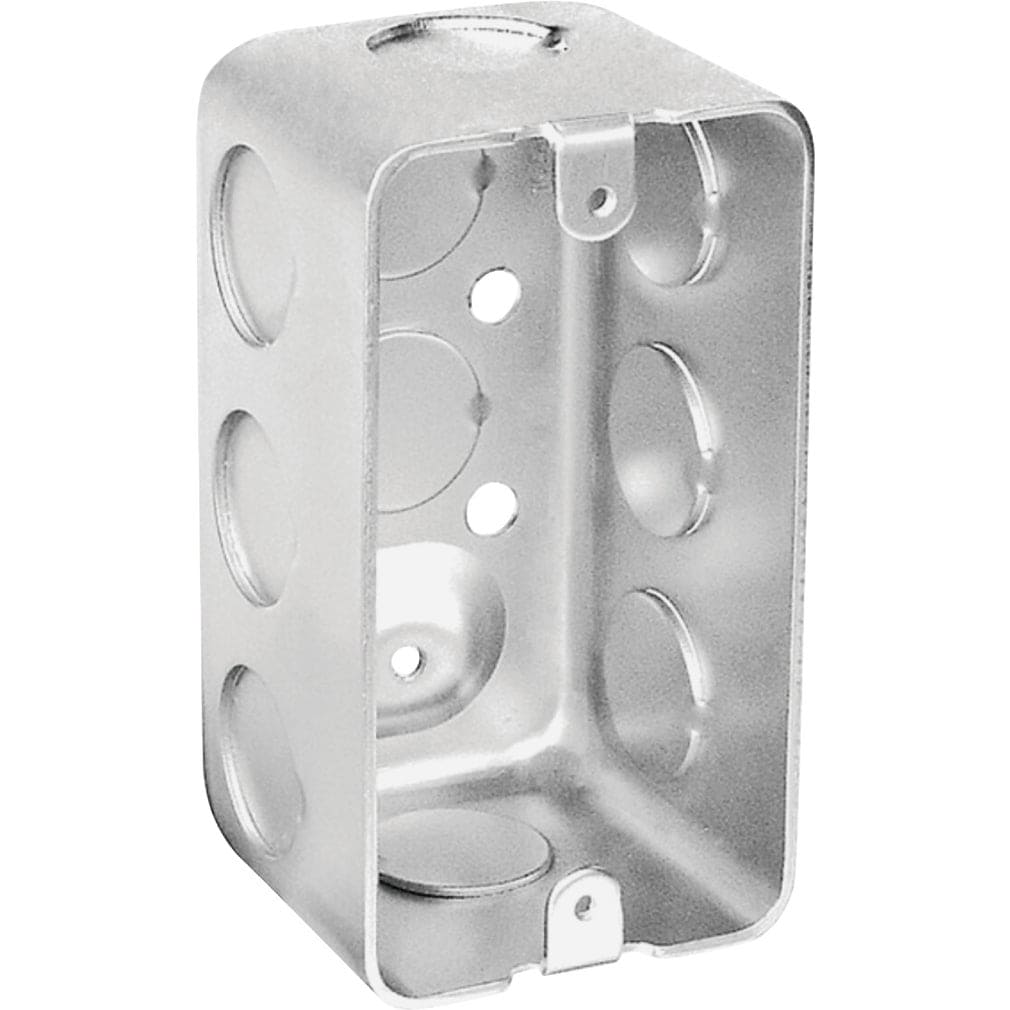 THOMAS & BETTS Steel City 58371-T-1/2 Utility Handy Box with Knockouts Steel 14.5 cu-in 1 Gang 6 Knockouts